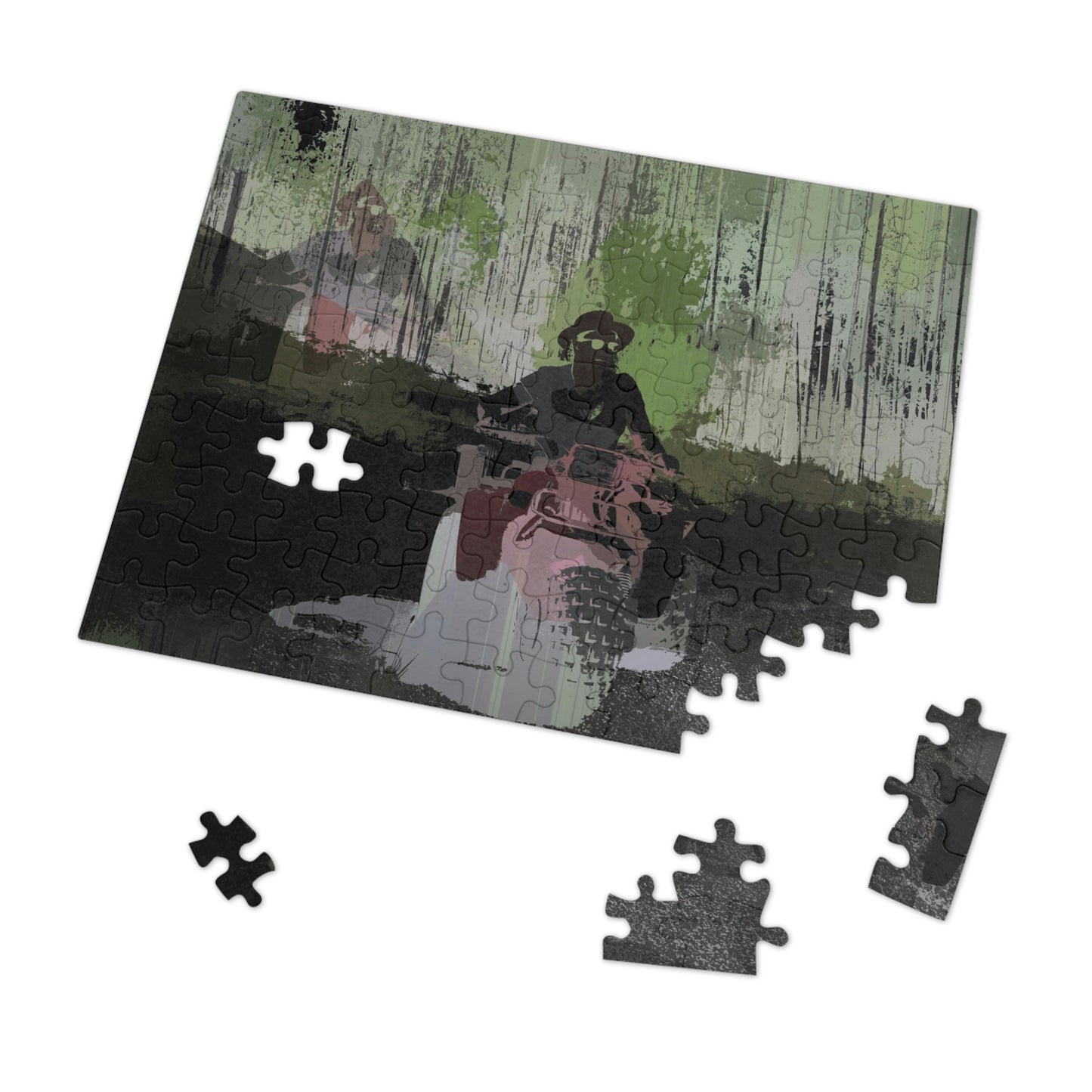 Jigsaw Puzzle (30, 110, 252, 500,1000-Piece) ... 3-Wheeln' N' Groovin The Mountain Roads ... Central Idaho ... Original Works ...