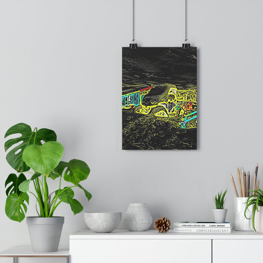 Giclée Art Print ... "Snow Vehicle In Snow Storm At-Rest" ... Circa 12Mar23 ... Central Idaho ... 18-Hours Rendering Time: Original Works ...