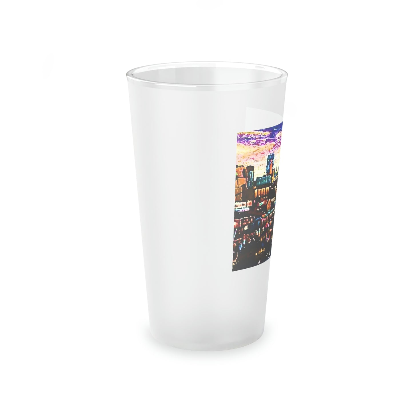 Frosted Pint Glass, 16oz ...  "No.9 Fishermen's Grotto - Fishermen's Wharf, SF, California" ... Family Archives: 1970's ... Original Works ...