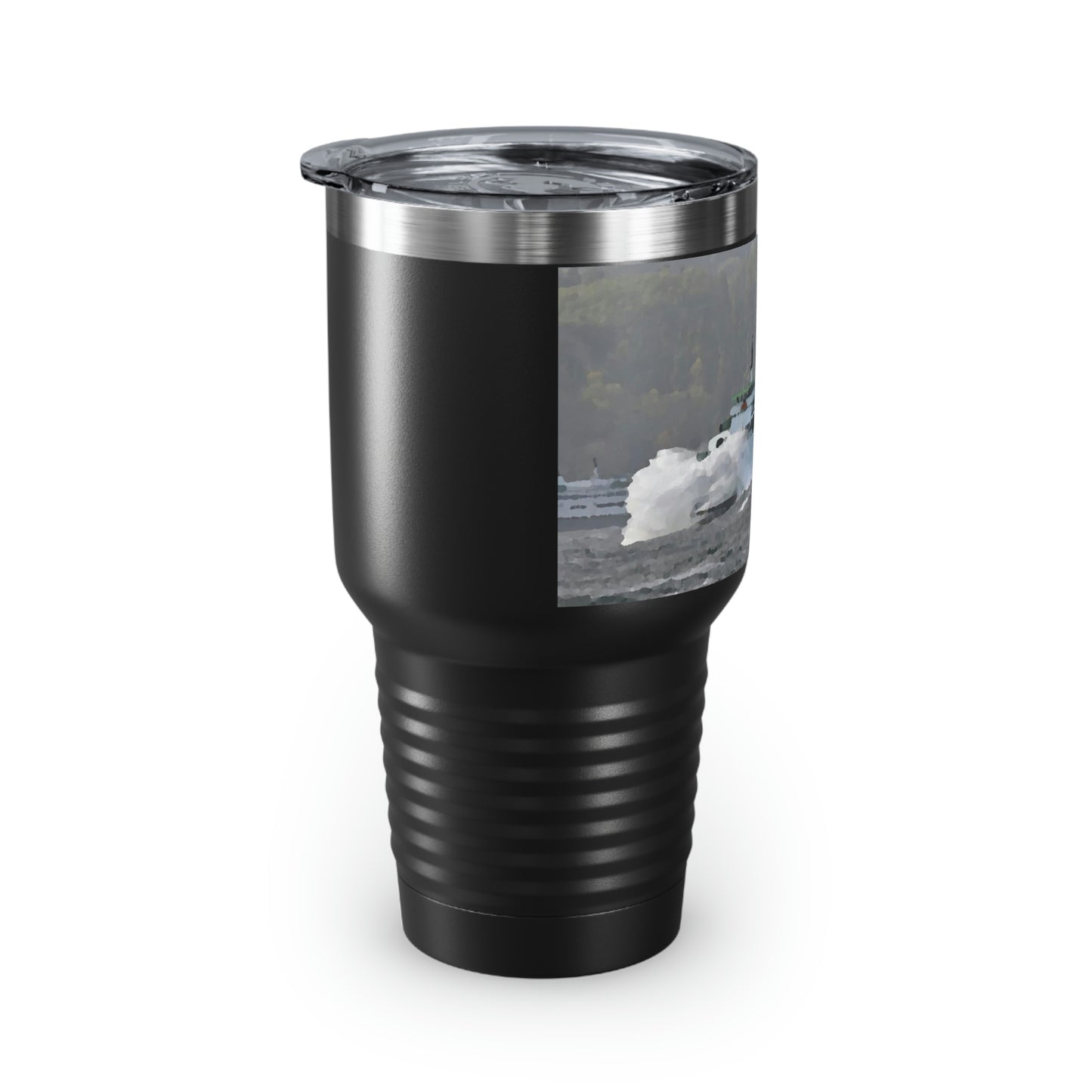 Ringneck Tumbler, 30oz ... WADOT Ferry Crossing ... "A Very Rough Day" ... Mulkiteo Route ... Family Archives ... Early 1990's' ... Original Works ...