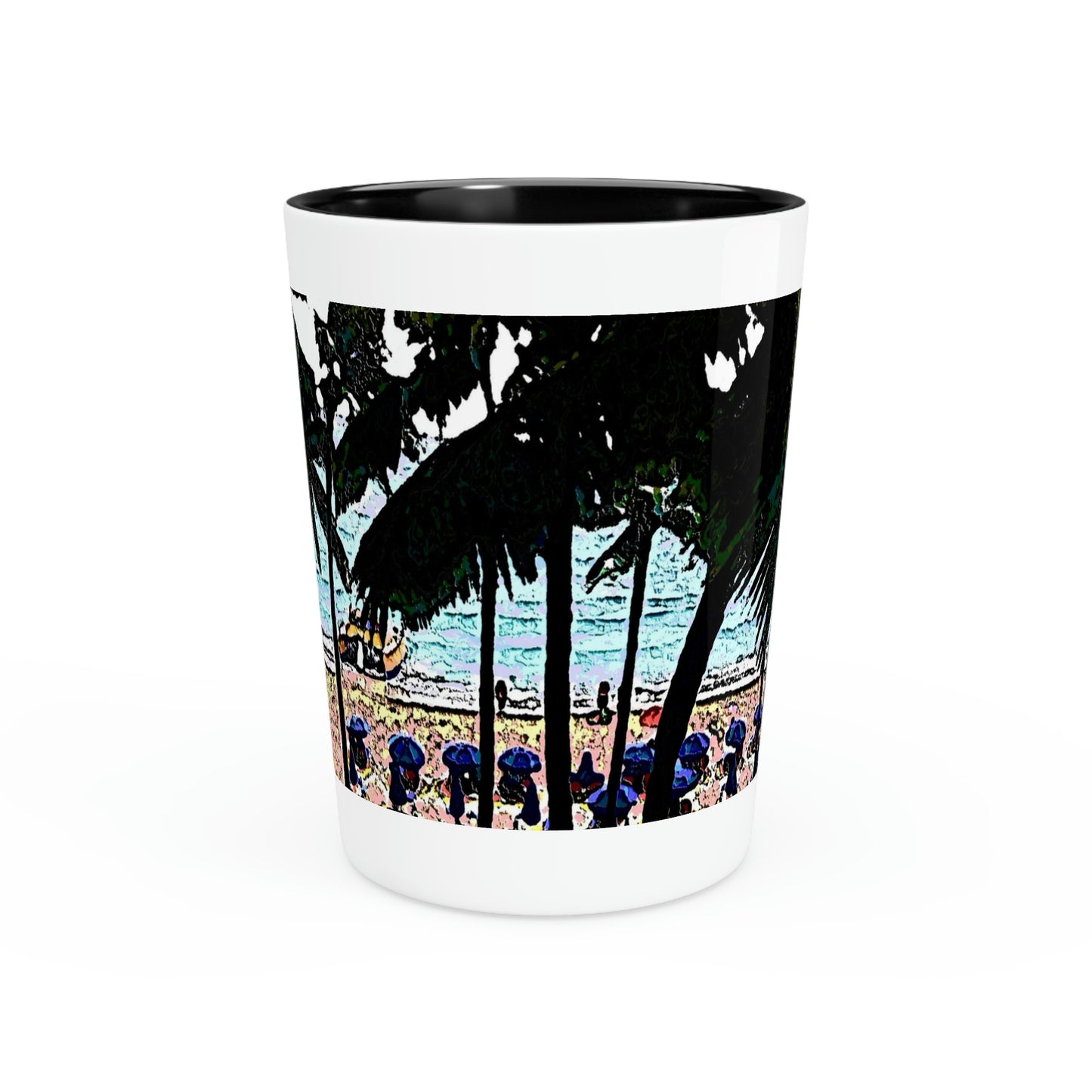 Shot Glass ... "A Beautiful Beach Amongst The Palms" ... The Outrigger Waikiki, Honolulu, Oahu ... Original Works ...
