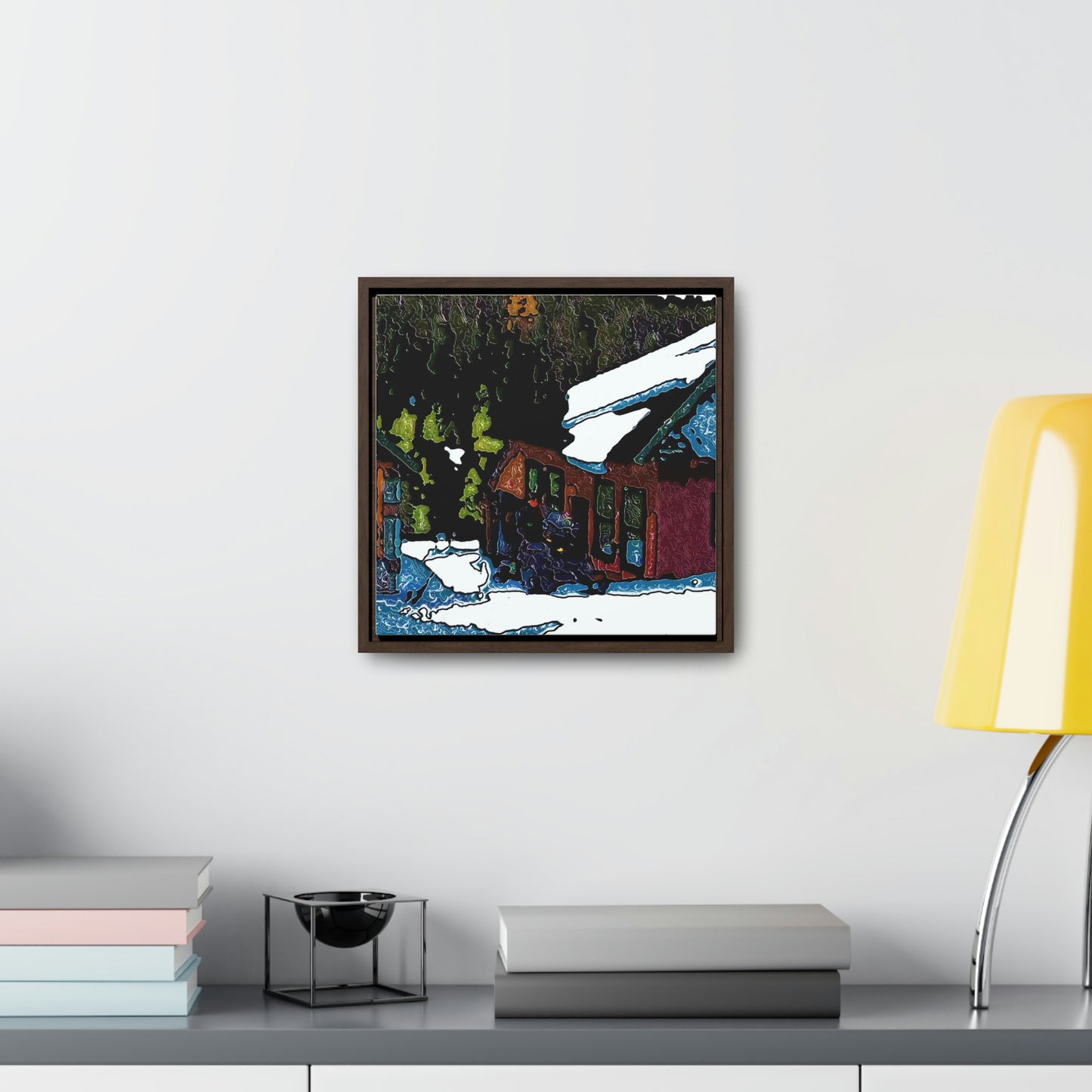 Gallery Canvas Wraps, Square Frame ... "A Rider Passeth-Through-It" ... Colors Galore & A Bit Of Impressionism ... Original Works. Winter 2021. Central Idaho. Rendering Time: 12 Hours ...