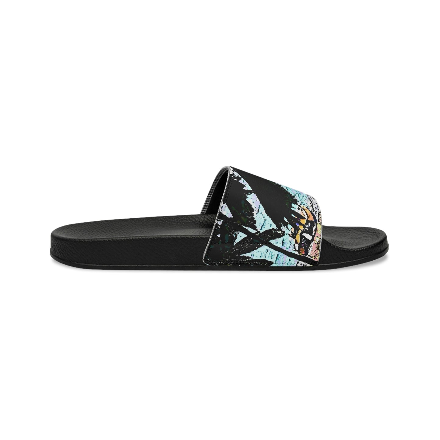 Men's Slide Sandals ...  "A Beautiful Beach Amongst The Palms" ... The Outrigger Waikiki, Honolulu, Oahu ... Original Works ...