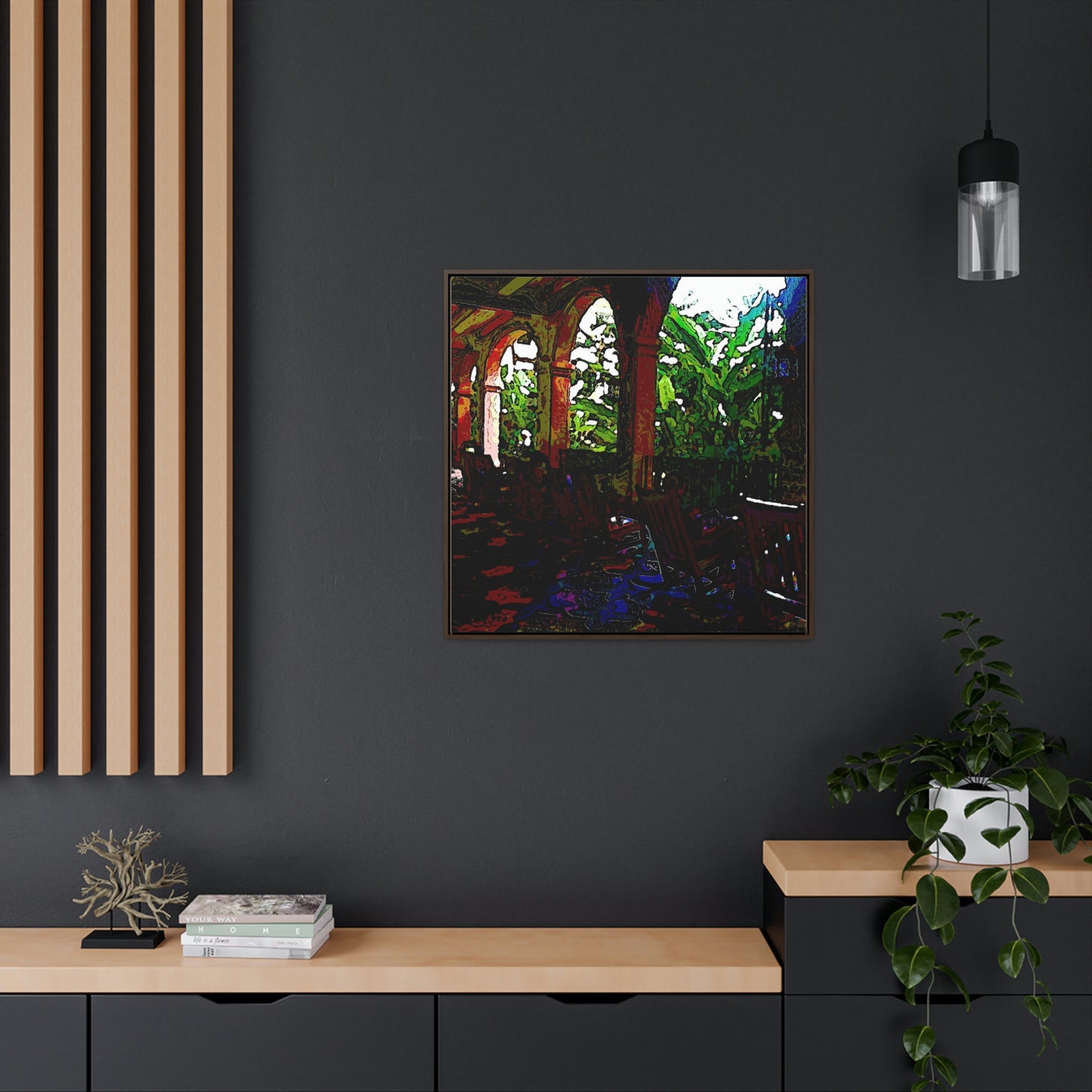 Gallery Canvas Wraps, Square Frame ...  Lanai & Rocking Chairs At: 'The Pink Palace' ... The Royal Hawai'ian ... Honolulu, HI ... '27Oct2014' ... Original Works ...