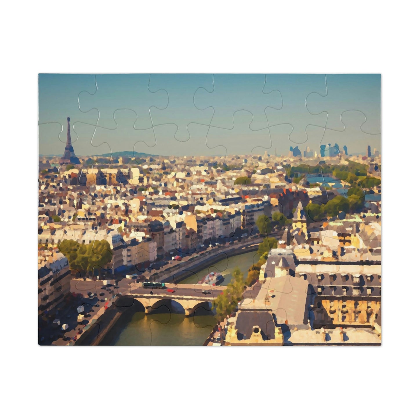 Jigsaw Puzzle (30, 110, 252, 500,1000-Piece) ... Au Paris ... "Along The River Seine" ... Barbara Joan Bonnell-Holt: 1972 ... Original Works ...