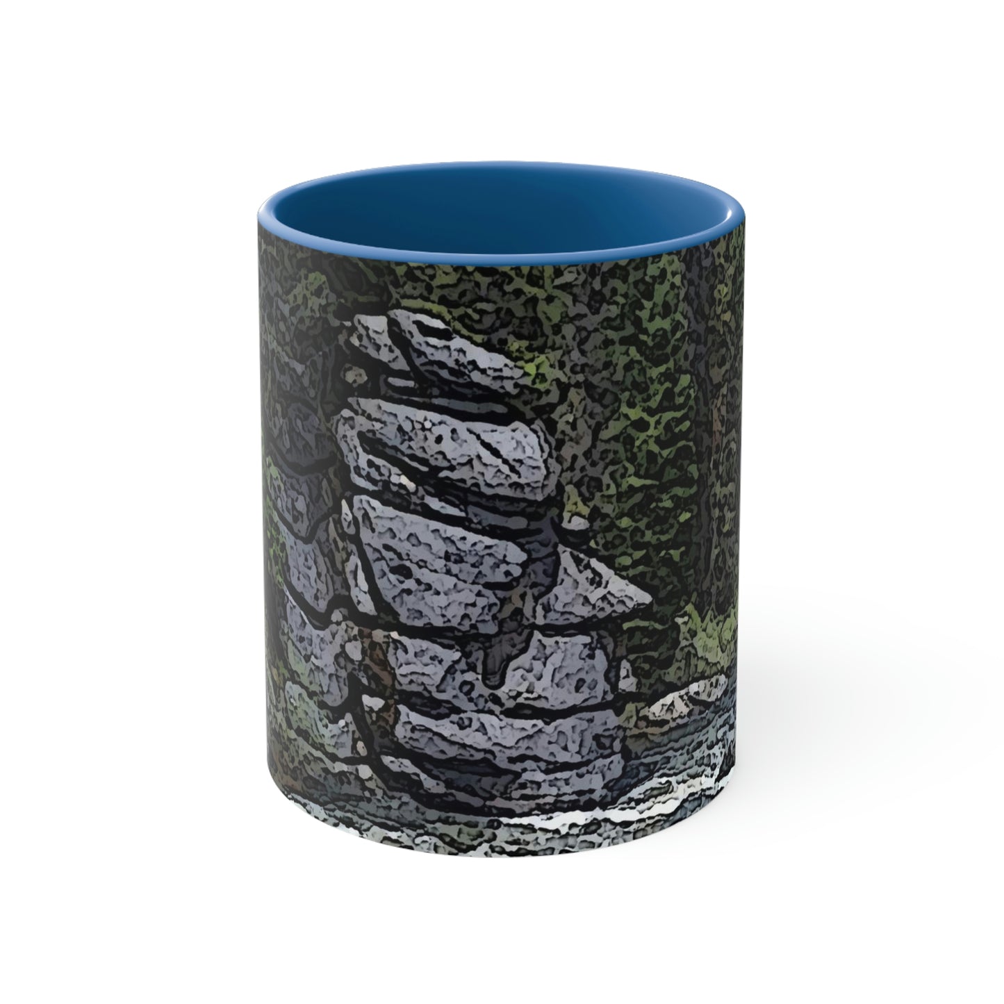 Accent Coffee Mug, 11oz ..."I Am Innocent" ... Tricky-Dick Immortalized ... Nixon Rock: Along The River ... Central Idaho, Summer 2020 ... Original Works ...