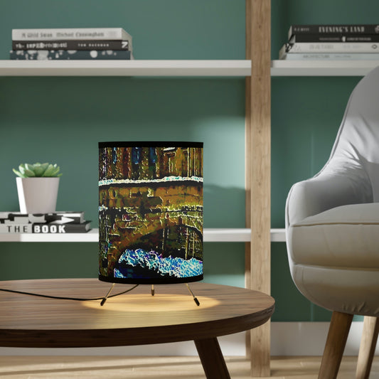 Tripod Lamp with High-Res Printed Shade, US\CA plug ... Walikng The Streets & Alleys ... 'Strolling The Canals ... '  ... Original Works  ...