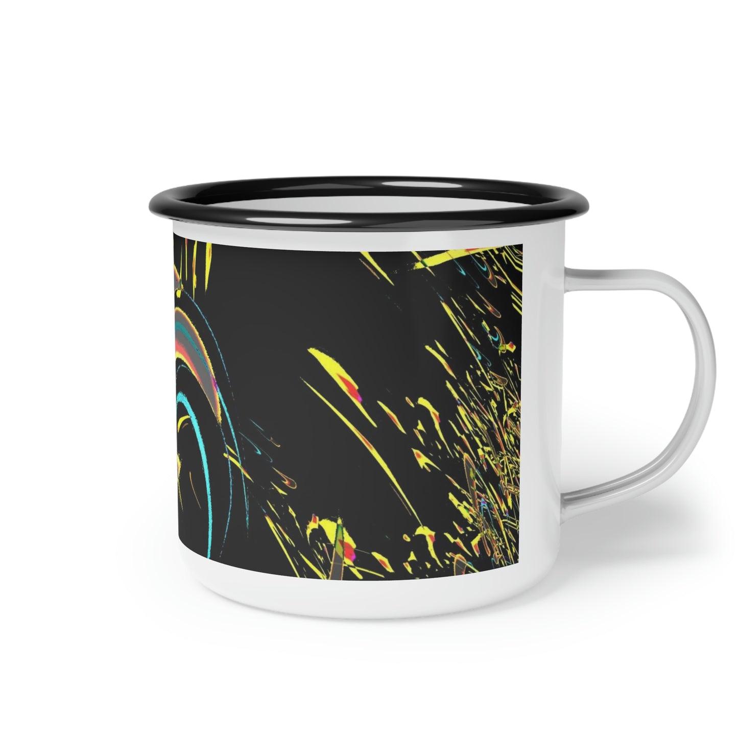 Enamel Camp Cup ... "Waning Moon" ... Central Idaho ... October 2022 ... Rendering Time: 22 Hours ... Original Works ...
