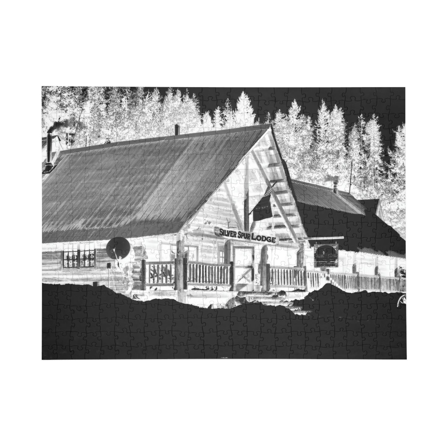 Puzzle (96, 252, 500, 1000-Piece) ... A Beautiful Lodge & Back-Country Outfitter In A Mountain Town ... 'Dixie, Idaho, November 2022' ... Original Works ...