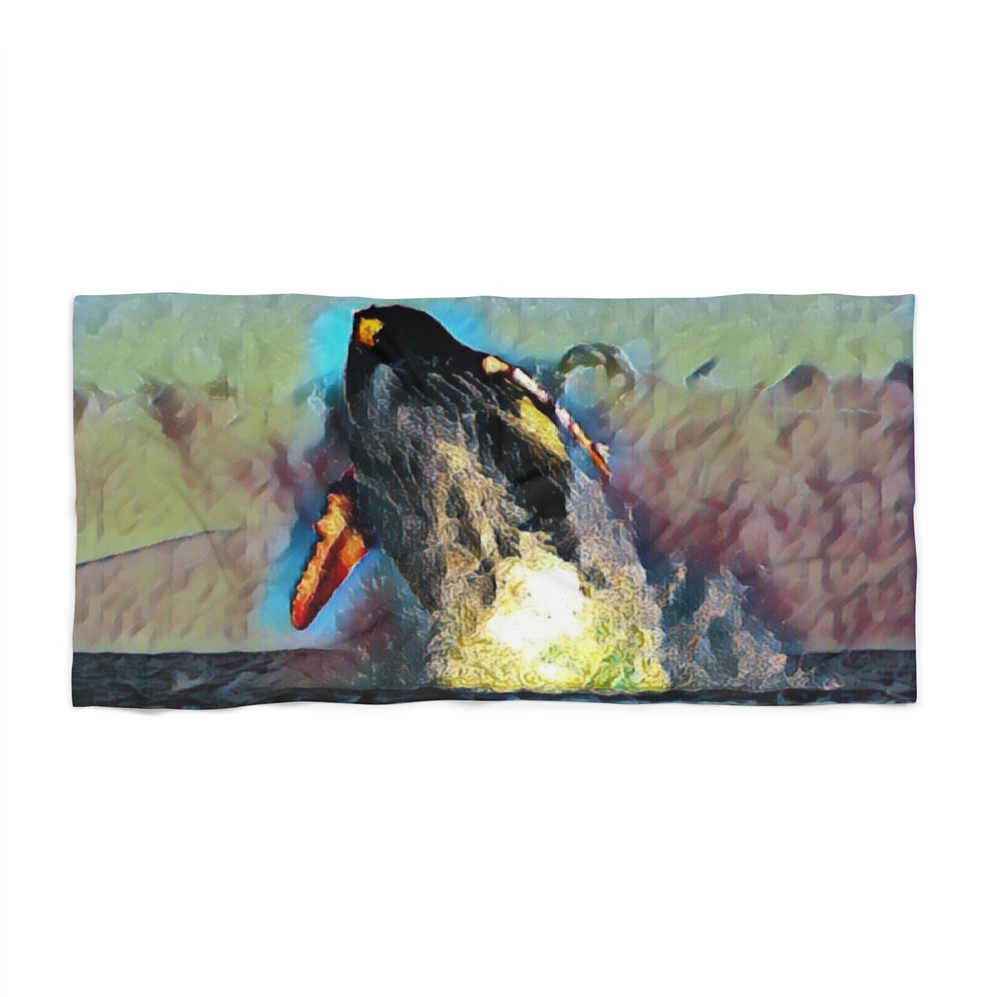 Beach Towel ... An Extraordinary Humpback Breach ... 'With Explosive Energy' ... Family Archives (KPH) ... Circa: 21st Century. Maui, HI ... Original Works ...