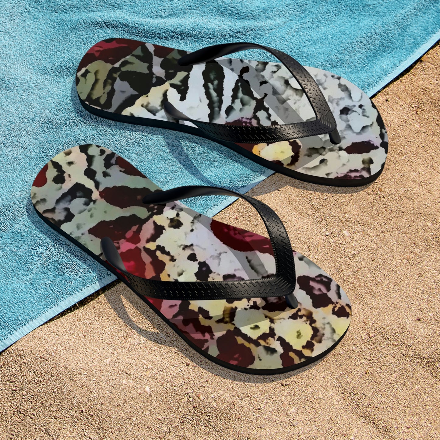 Unisex Flip-Flops ... "A Friendly Flower" ... Pointsettia 'Pointing' ... Original Works ... (Supplied Photograph) ...