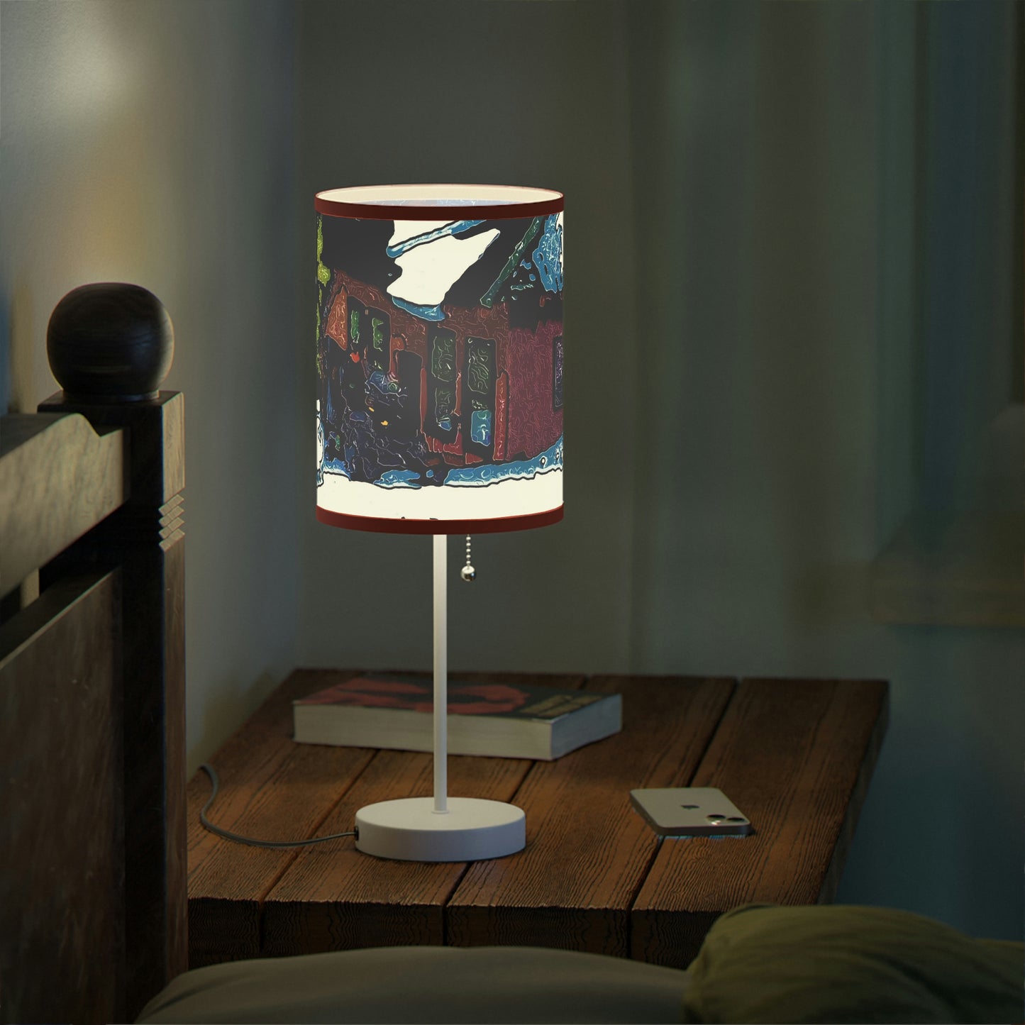Lamp on a Stand, US|CA plug ... "A Rider Passeth-Through-It" ... Colors Galore & A Bit Of Impressionism ... Original Works. Winter 2021. Central Idaho. Rendering Time: 12 Hours ...
