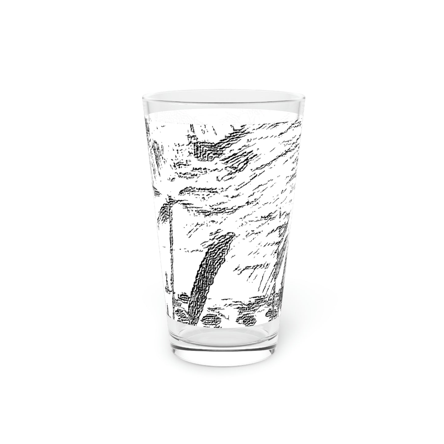 Pint Glass, 16oz ... "The Royal Hawai'ian: Waikiki Beach_Beach" ... Honolulu, HI ... Ocotber 2014 (Halloween) ... Original Works ...