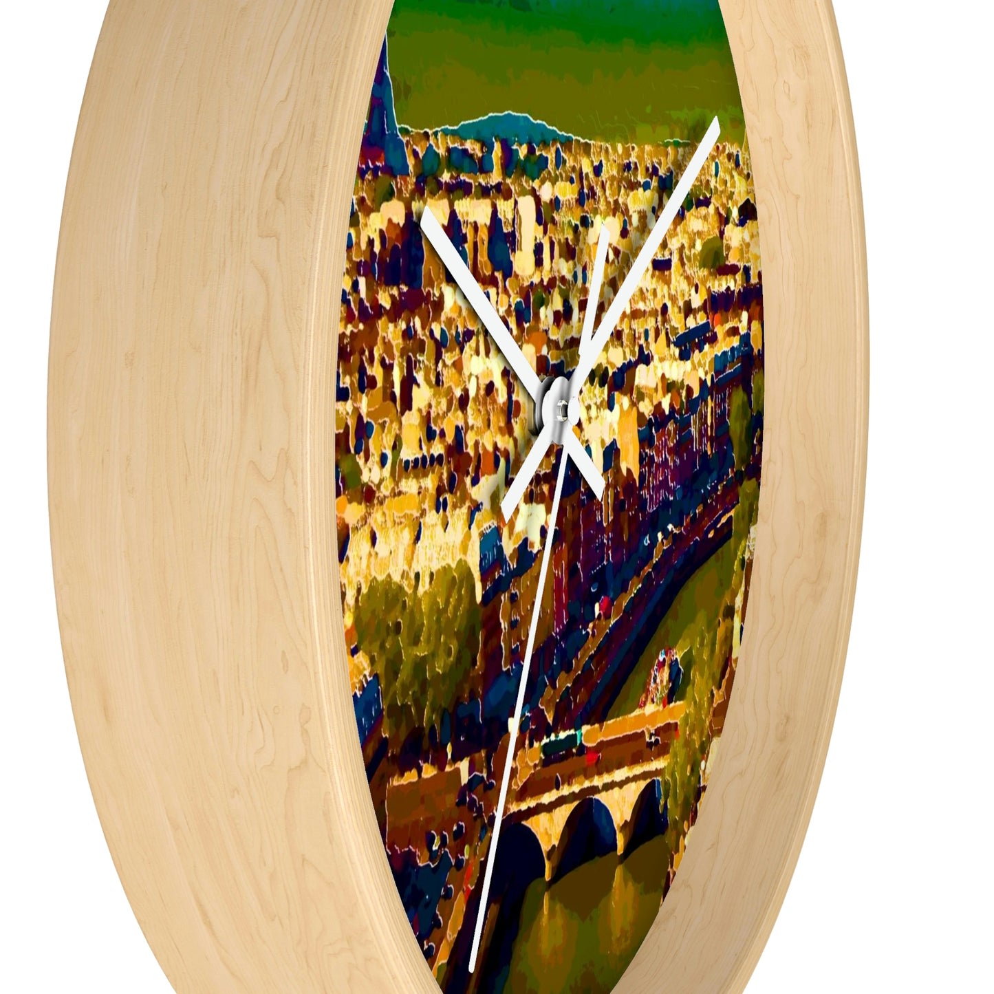 Wall clock ... Au Paris ... "Along The River Seine" ... Barbara Joan Bonnel-Holt: 1972 ... Original Works ...