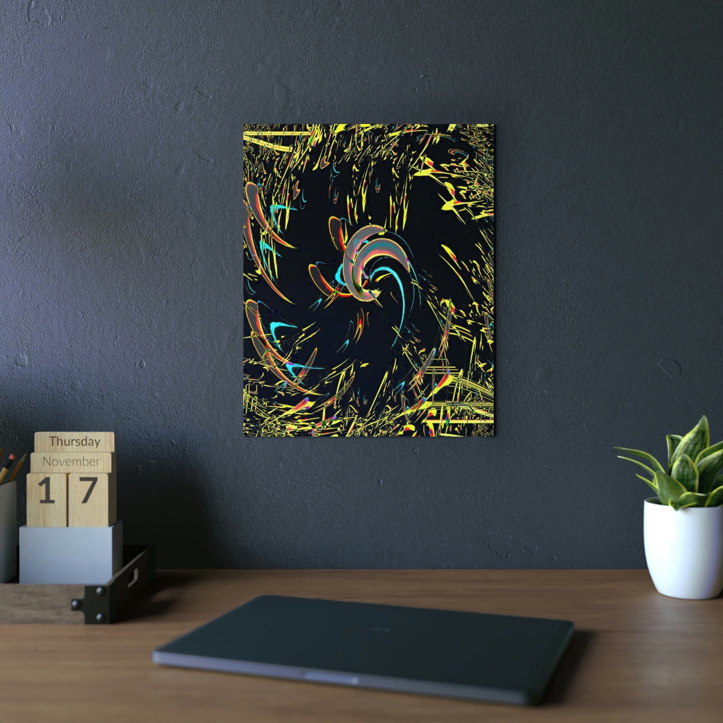 Aluminum Composite Panels ... "Waning 1/8 Moon" ... Central Idaho ... Late-Autumn 2021 ... Renedering Time: 18 Hours ... Original Works ... Mandelbrot & Julian Fractals & Illusions ...