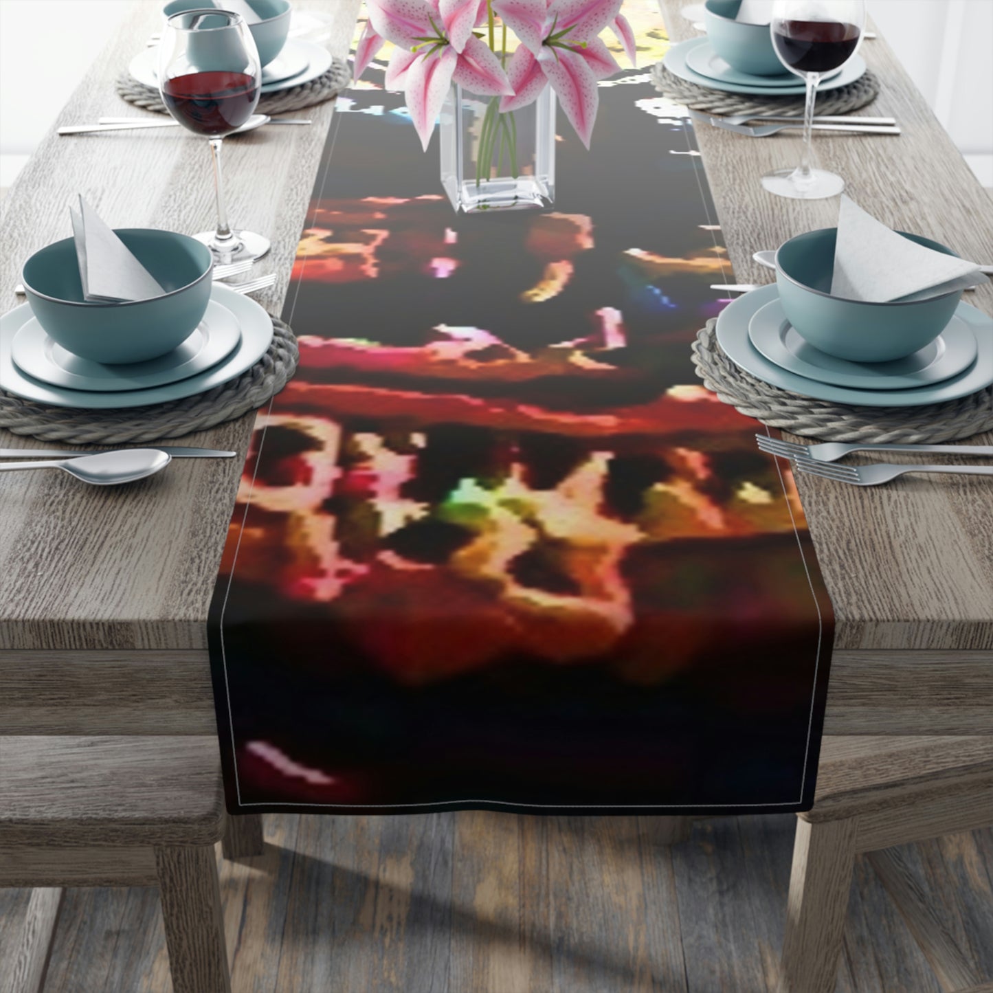Table Runner (Cotton, Poly) ...  "No.9 Fishermen's Grotto - Fishermen's Wharf, SF, California" ... Family Archives: 1970's ... Original Works ...