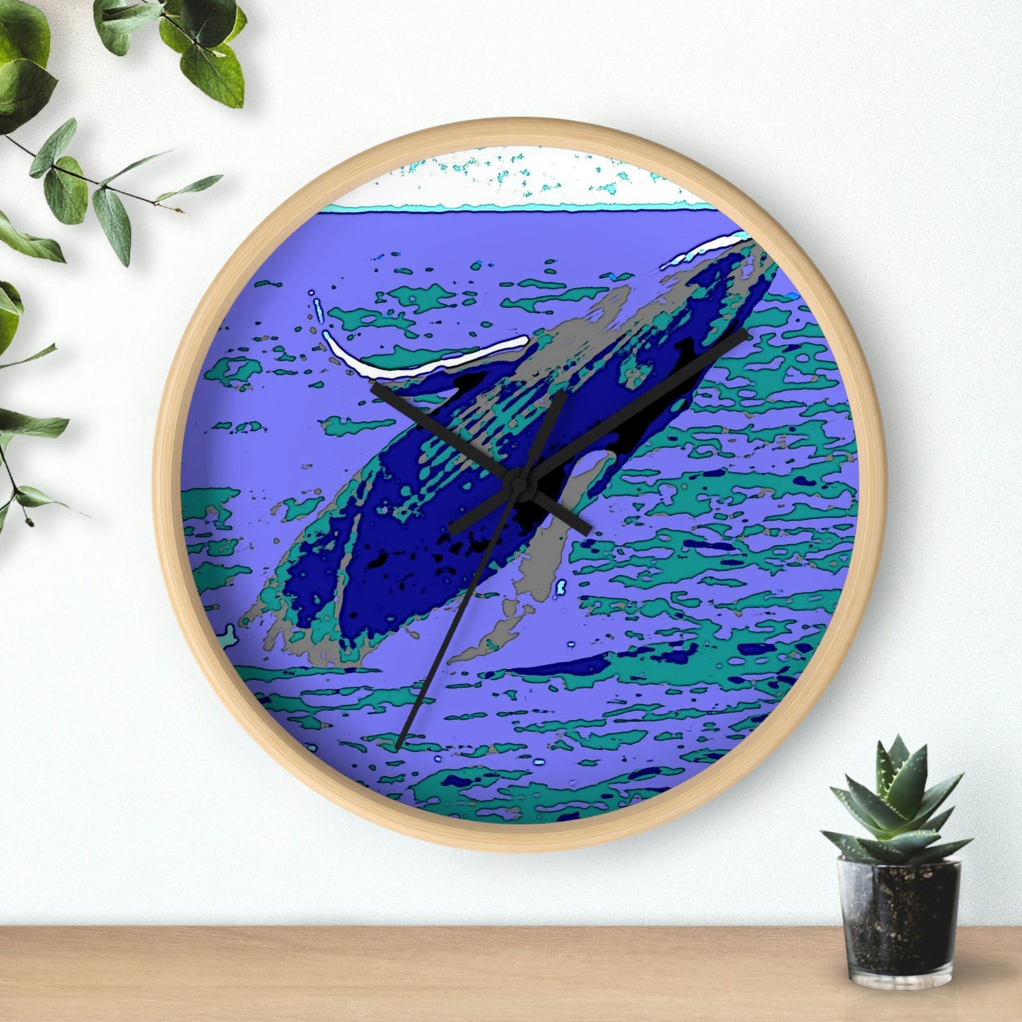 Wall clock .... Baby Humpback Breaching ... Maui, HI: April 2022 ... "Family Archives: KPH" ... Original Works ...