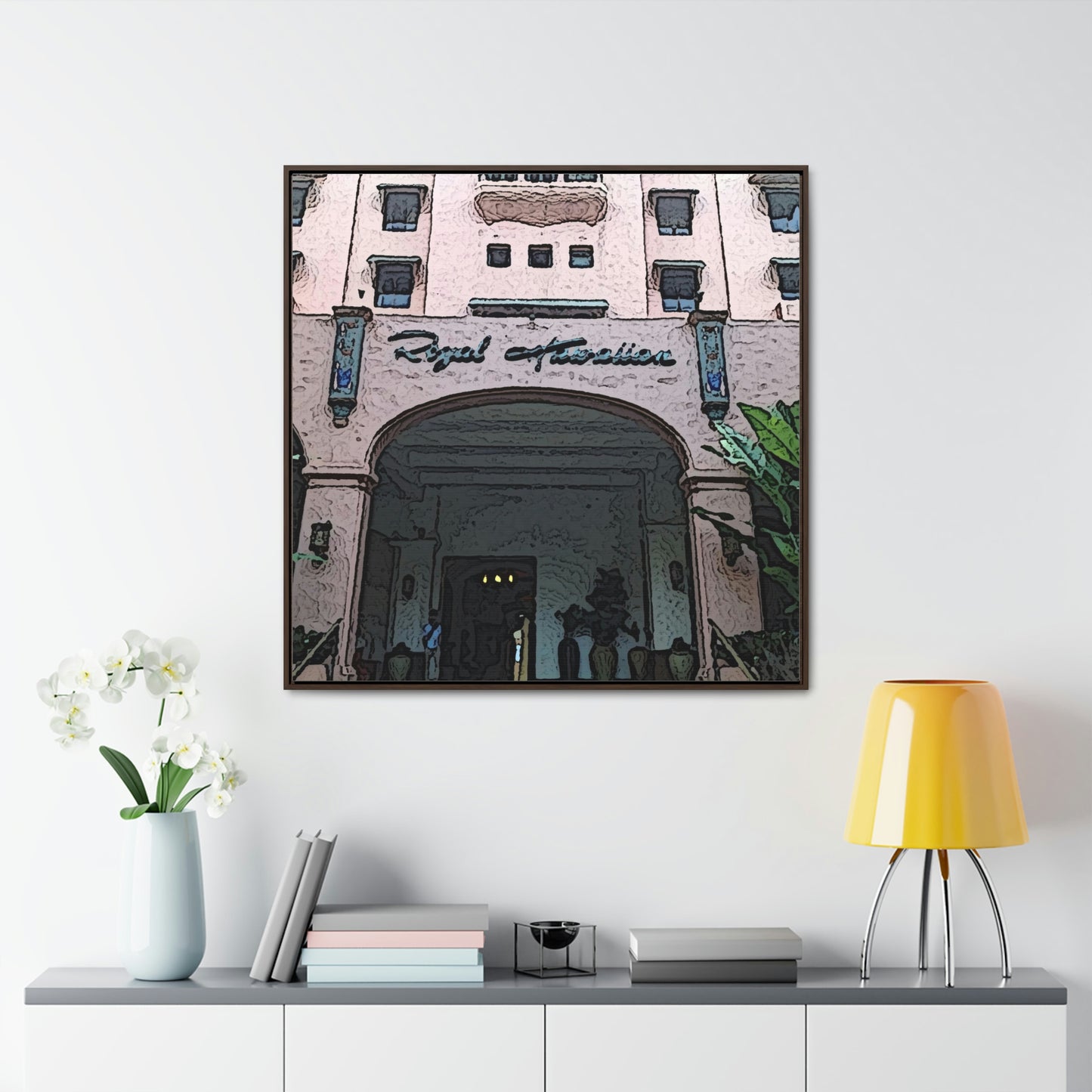 Gallery Canvas Wraps, Square Frame ...  "La Grande Entree" At: 'The Pink Palace' ... The Royal Hawai'ian ... Honolulu, HI ... '27Oct2014' ... Original Works ...