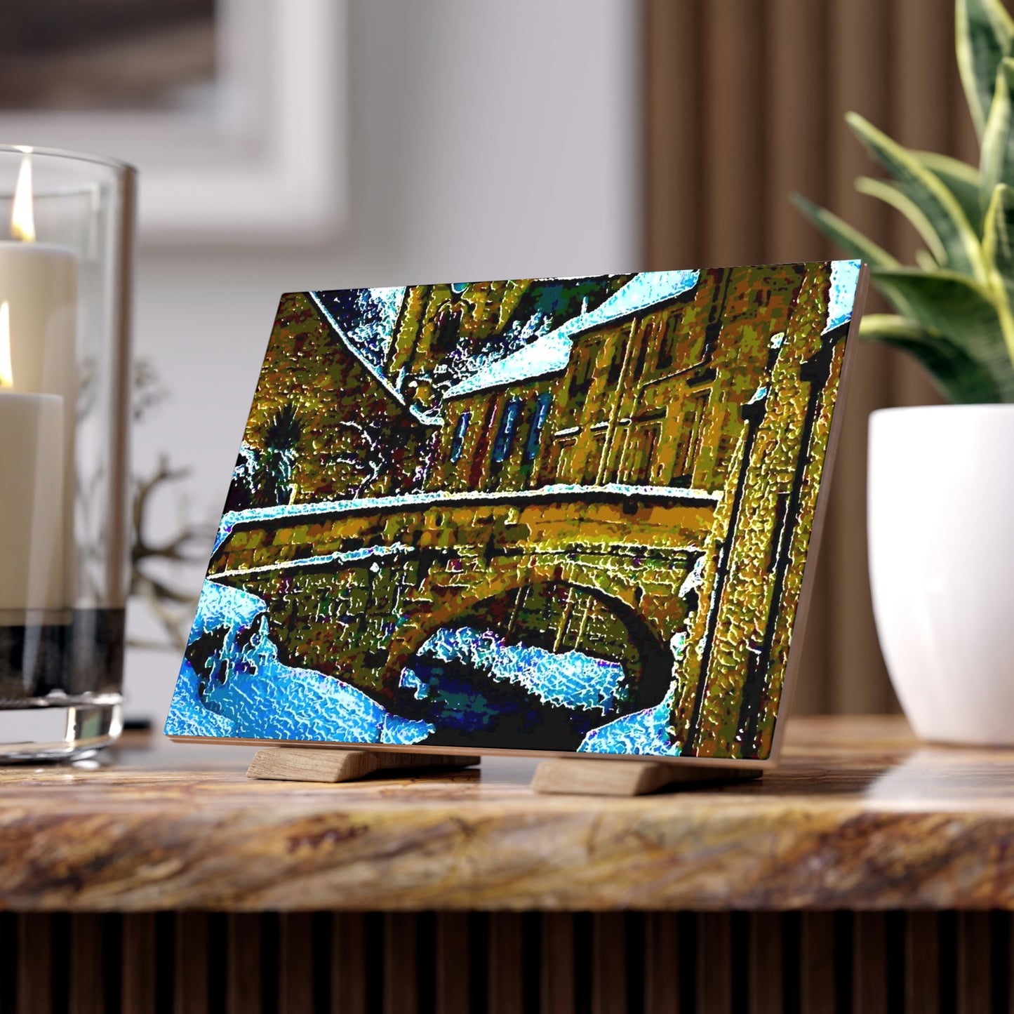 Ceramic Photo Tile ... Walikng The Streets & Alleys ... 'Strolling The Canals ... '  ... Original Works  ...