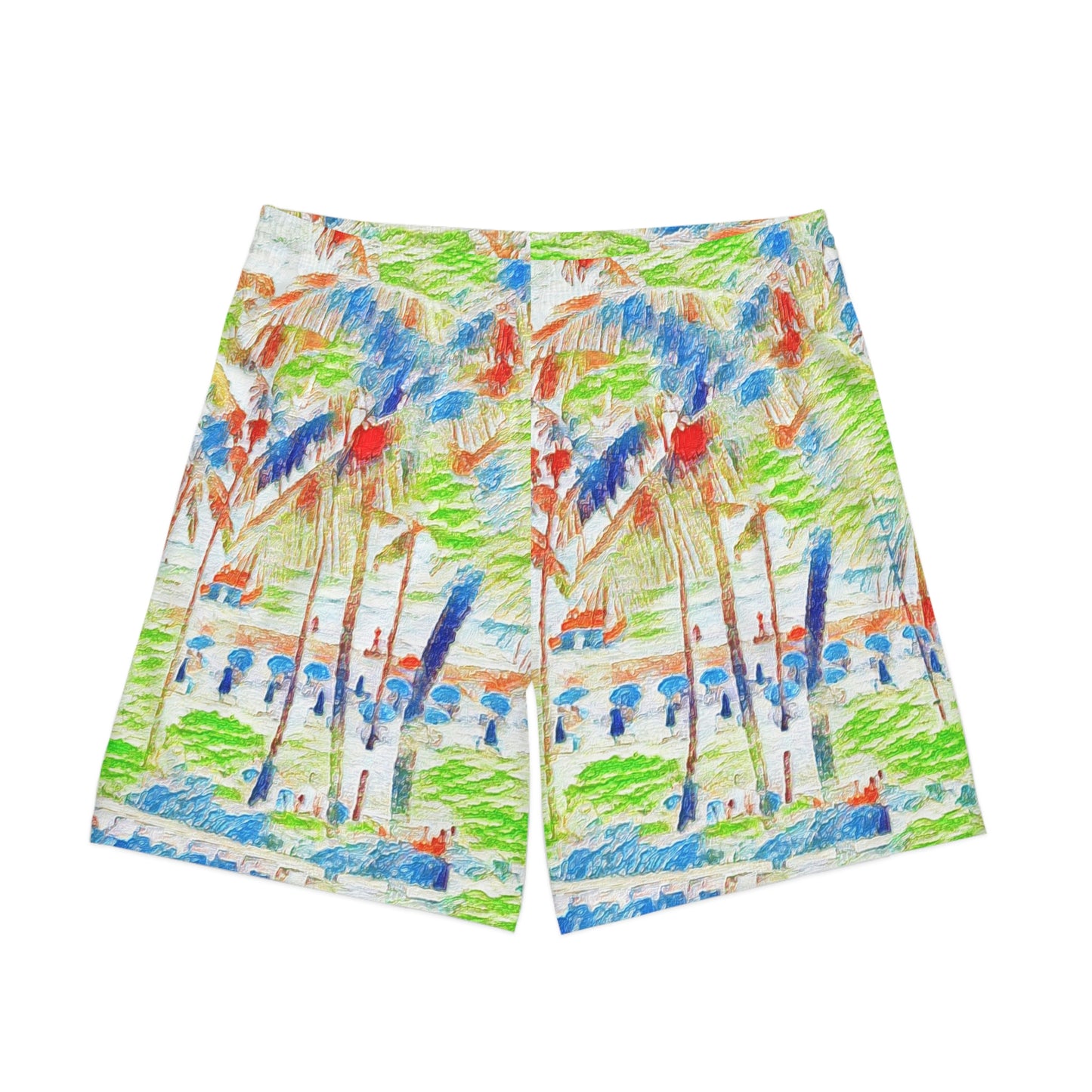 Men's Elastic Beach Shorts (AOP) ... "The Royal Hawai'ian: Waikiki Beach_Beach" ... Honolulu, HI ... October 2014 (Halloween) ... Original Works ...