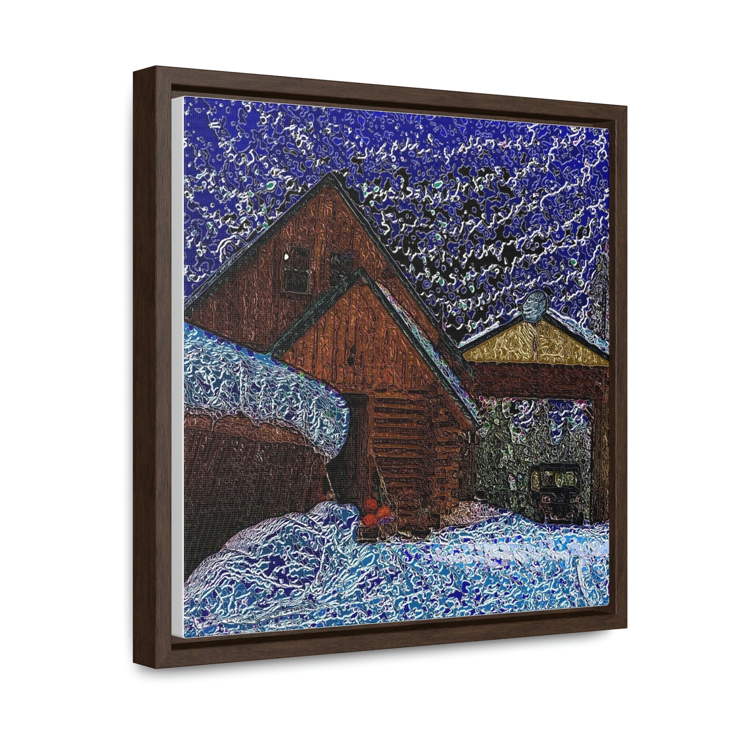 Gallery Canvas Wraps, Square Frame ... A Litle Bit Of Color ...  A Little Bit Of Van Gogh ... A Little Bit Of Vertigo ... "And Away You Go With The Snow .." Original Works: Rendering Time: 16 Hours ...