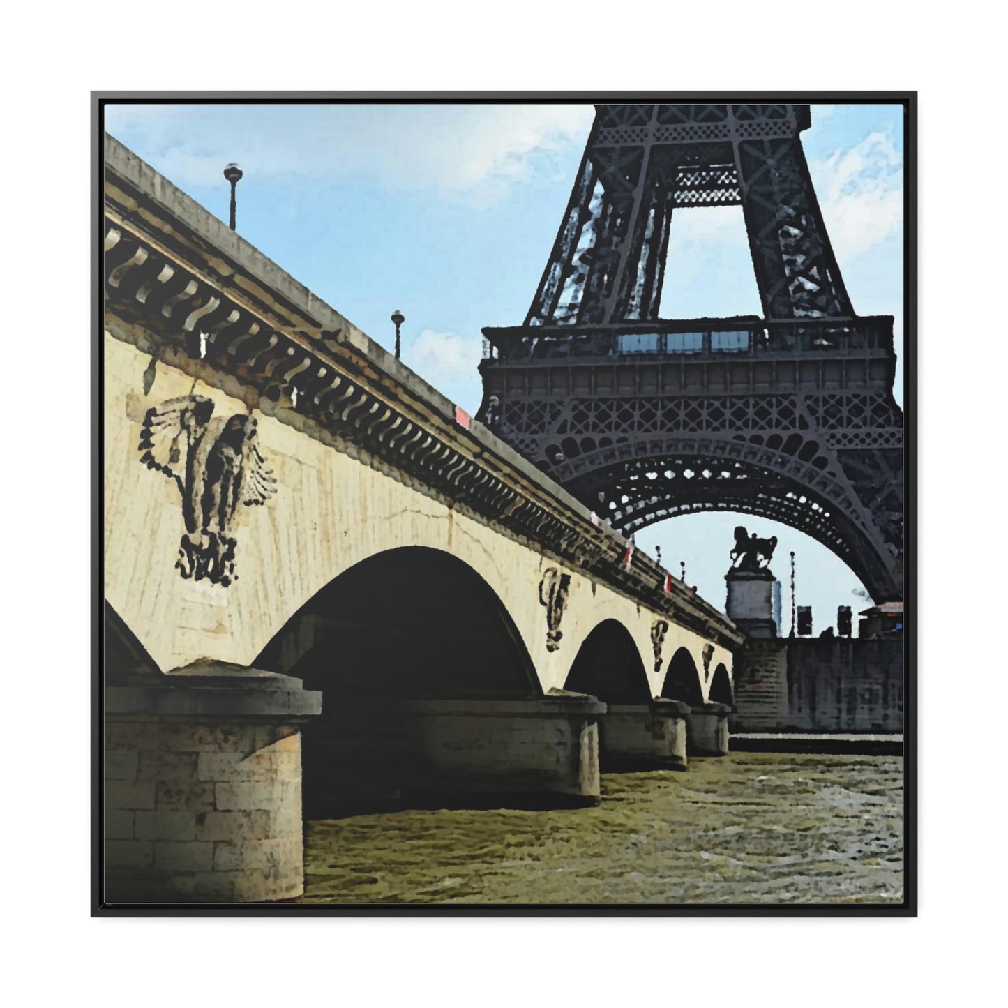 Gallery Canvas Wraps, Square Frame ...  Le Tour D'Eiffel ..."Along The Water" ... Barbara Joan Bonnell-Holt ... Le Voyage De Paris: 1972 ... Original Works ...