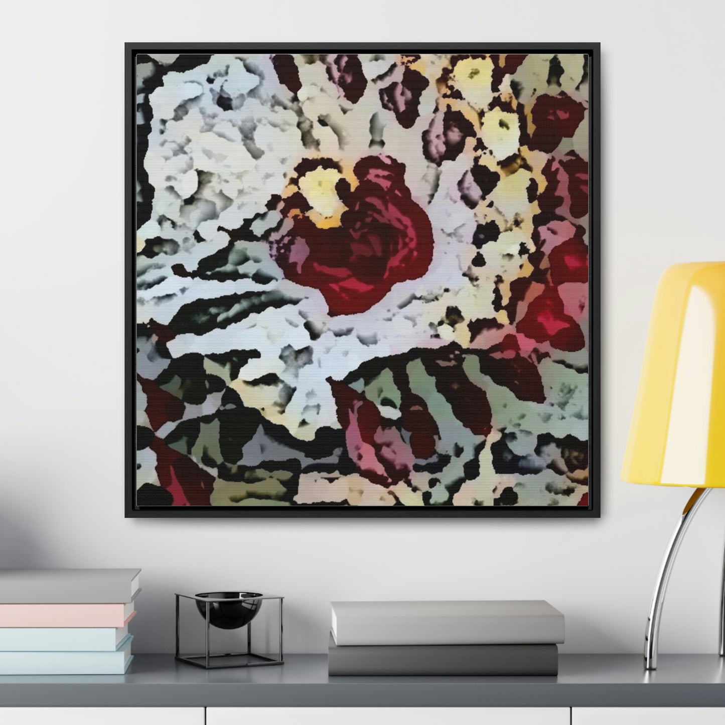 Gallery Canvas Wraps, Square Frame ... "A Friendly Flower" ... Pointsettia 'Pointing' ... Original Works ... (Supplied Photograph) ...