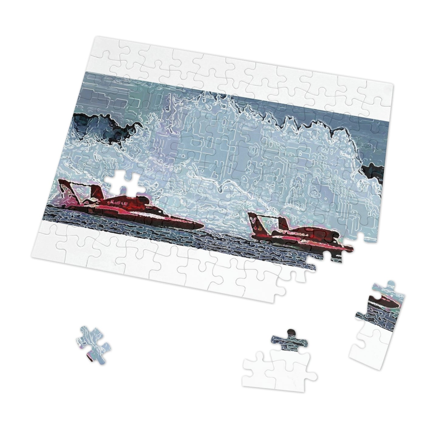Jigsaw Puzzle (30, 110, 252, 500,1000-Piece) ... Seattle Columbia Cup On Lake Washington ... "Dave Wilcox Heads For The Win" ... Associate Gift-Photo ... Original Works ...