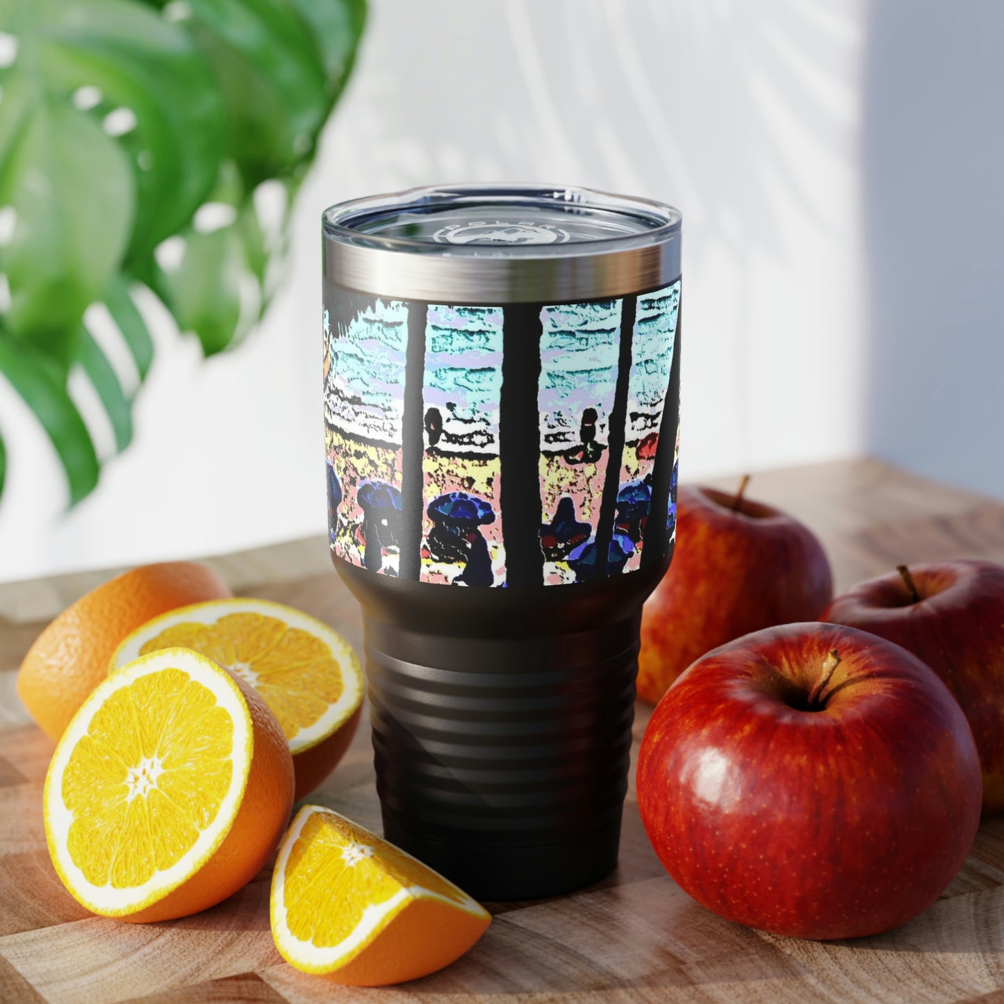 Ringneck Tumbler, 30oz ... "A Beautiful Beach Amongst The Palms" ... The Outrigger Waikiki, Honolulu, Oahu ... Original Works ...