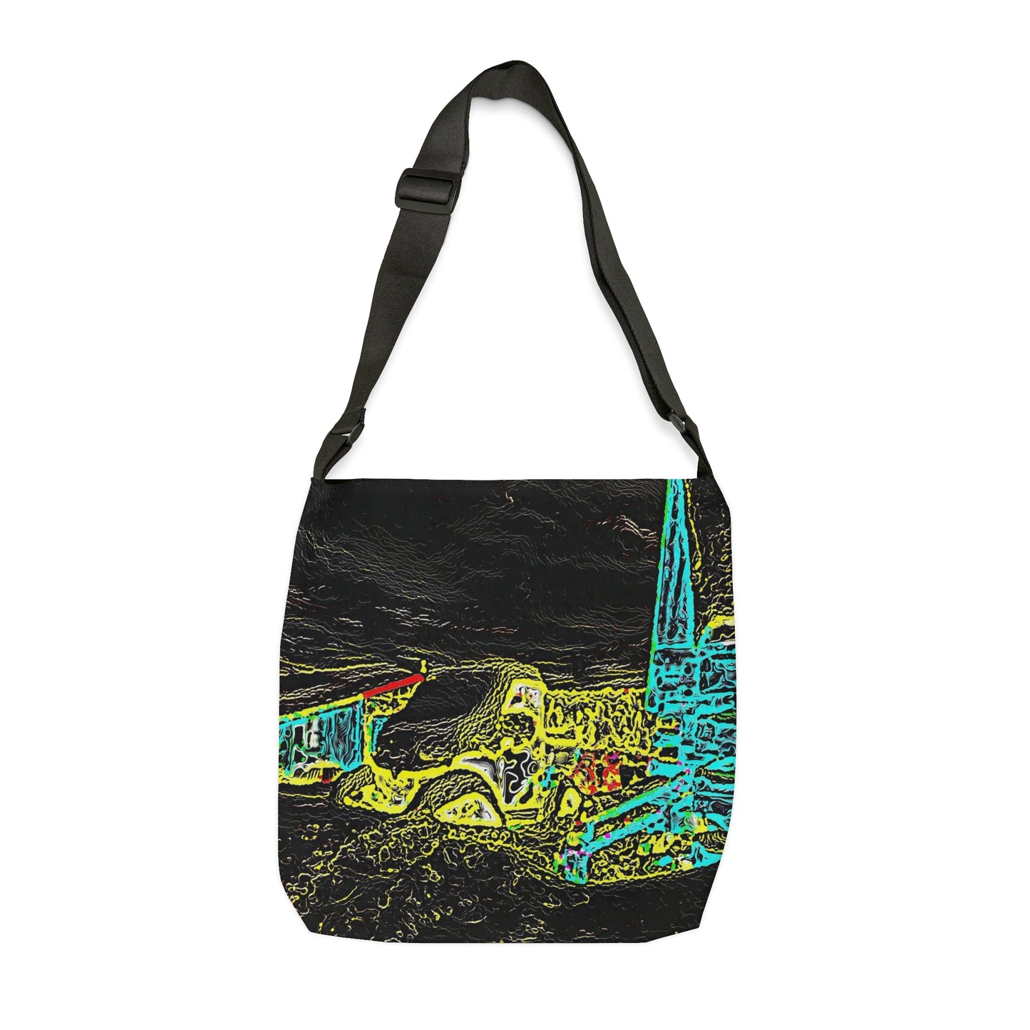 Adjustable Tote Bag (AOP) ... "Snow Vehicle In Snow Storm At-Rest" ... Circa 12Mar23 ... Central Idaho ... 18-Hours Rendering Time: Original Works ...