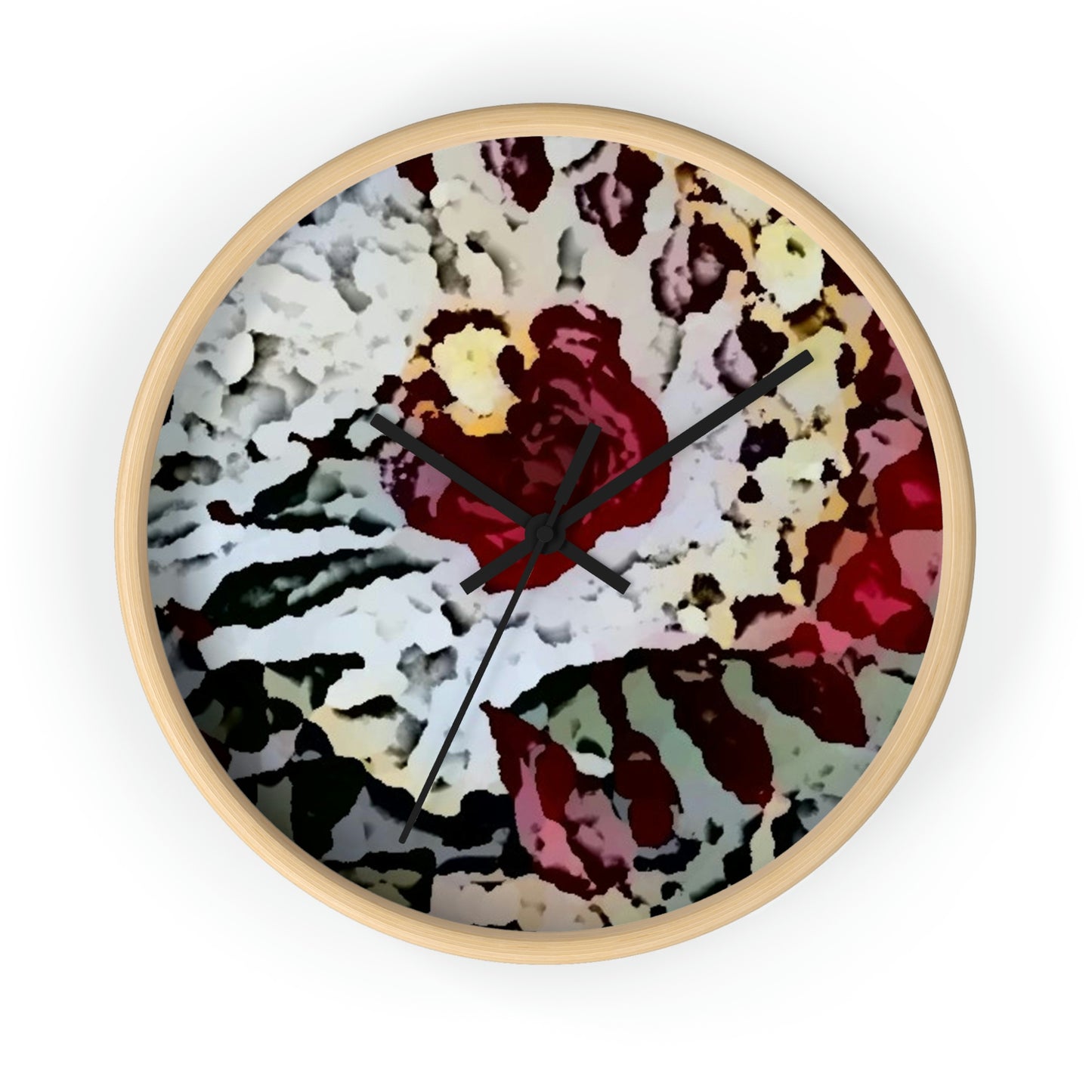 Wall clock ... "A Friendly Flower" ... Pointsettia 'Pointing' ... Original Works ... (Supplied Photograph) ...