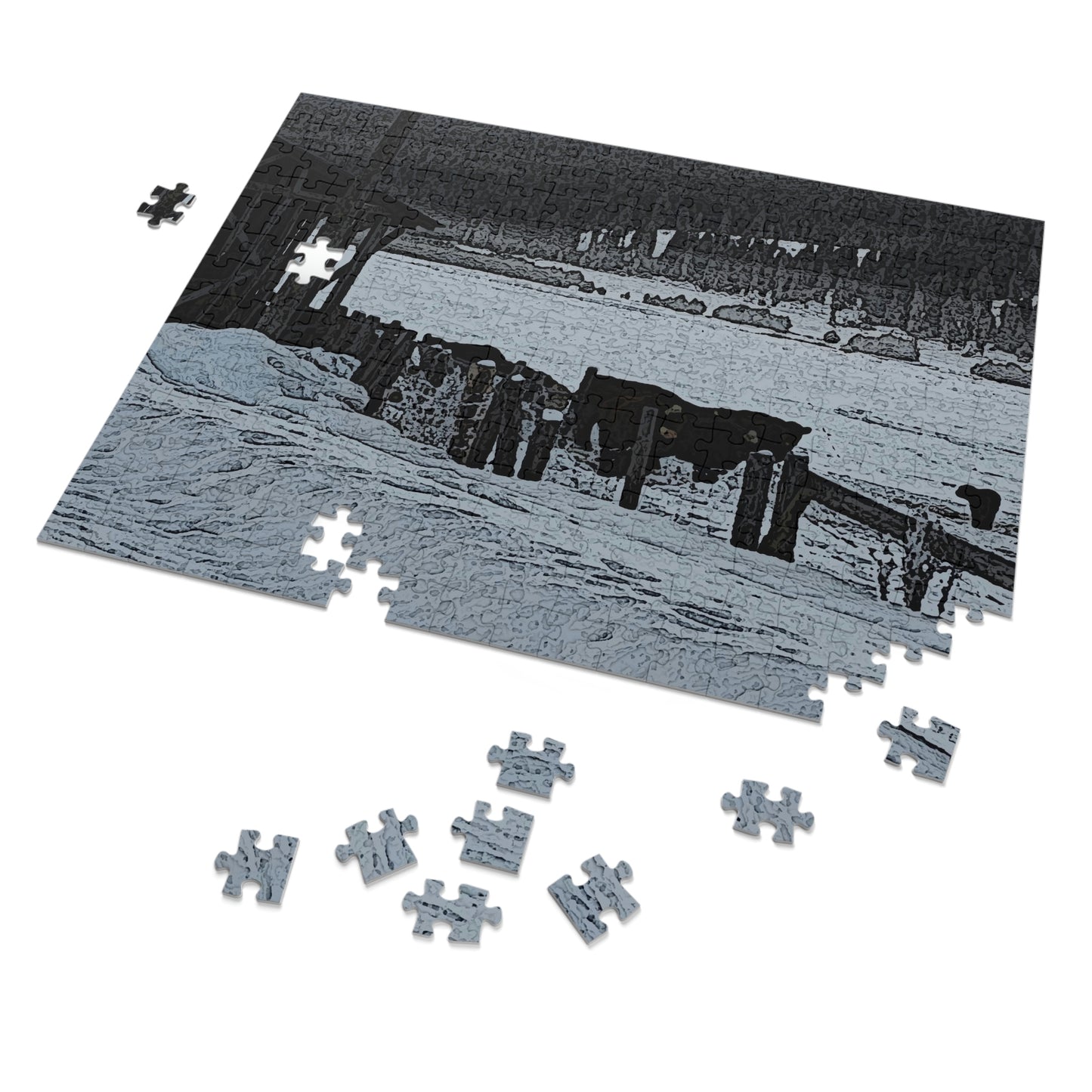 Jigsaw Puzzle (30, 110, 252, 500,1000-Piece) ... A Quiet Morning ... "Along The Red River & Nature Preserve Plateau" ... Jan23 ... Original Works ...