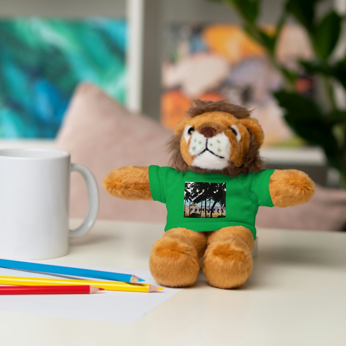 Stuffed Animals with Tee ... "A Beautiful Beach Amongst The Palms" ... The Outrigger Waikiki, Honolulu, Oahu ... Original Works ...