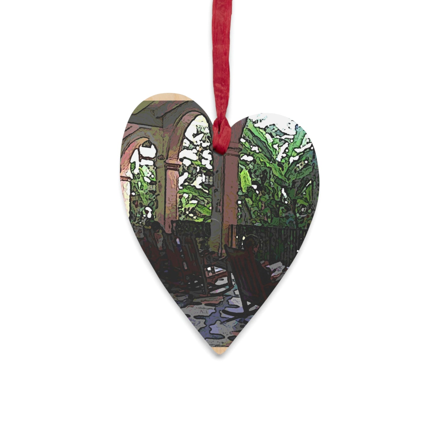 Wooden Ornaments ...  Lanai & Rocking Chairs At: 'The Pink Palace' ... The Royal Hawai'ian ... Honolulu, HI ... '27Oct2014' ... Original Works ...