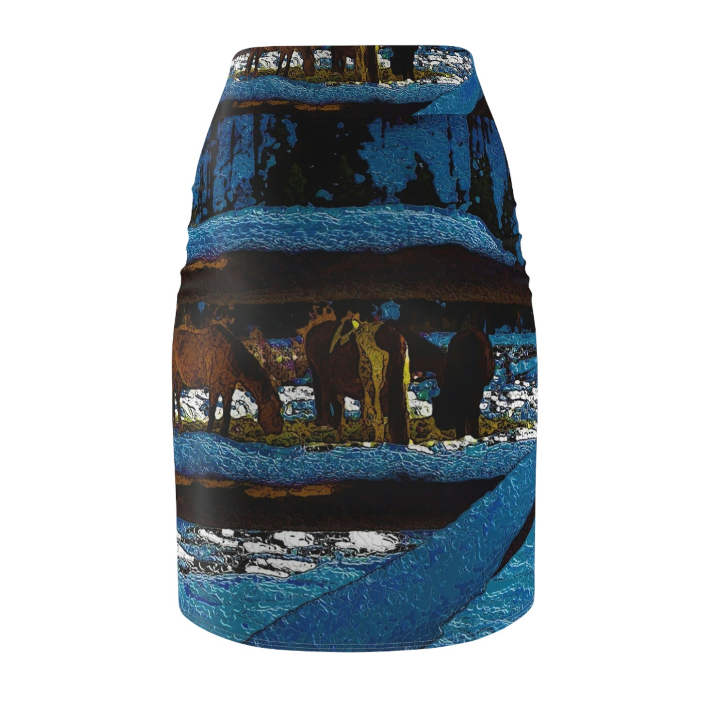 Women's Pencil Skirt ... A Horse ... A Saddle ...  Foraging Through The Snow ...  An_Asses 'Cry' ... Central Idaho, November 2022 ...  Original Works ...