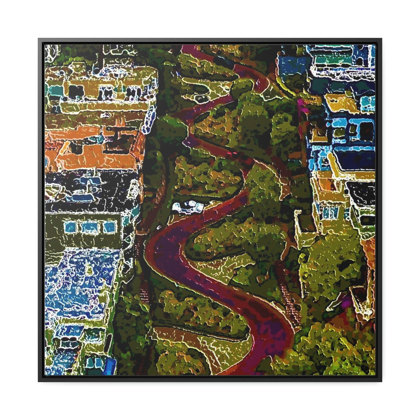 Gallery Canvas Wraps, Square Frame ... A Crazy Street ... 'Eight Winding Curve-Switchbacks' ... "Lombard Street, San Francisco, CA' ... Family Archives: 1970's ... Original Works ...