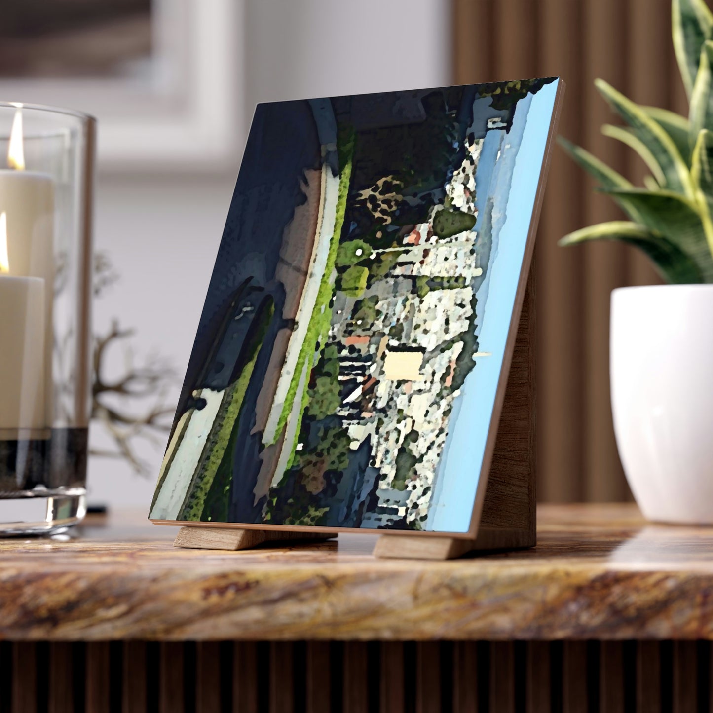 Ceramic Photo Tile ... "Lombard Street San Francisco, CA, USA" ... Family Archives 1970's ... Original Works ...