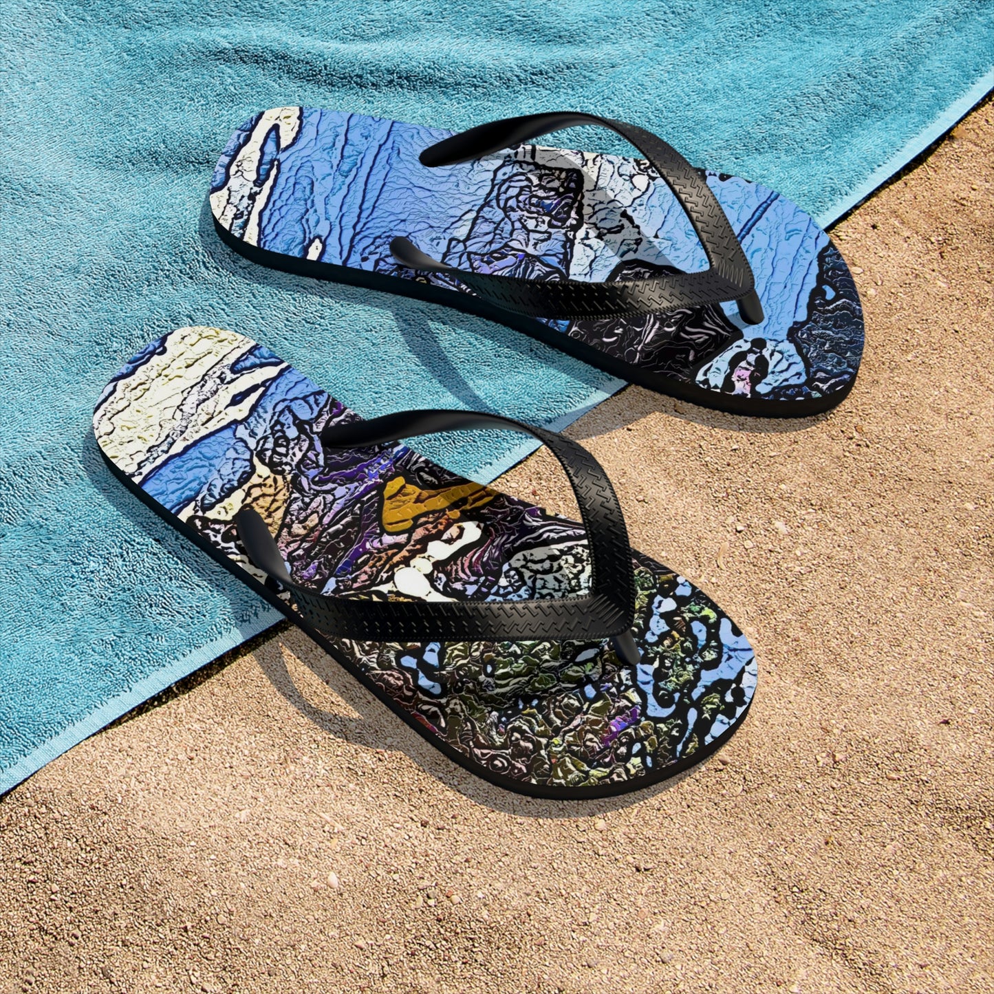 Unisex Flip-Flops ... Blasting Through-The-Powder ... 'Central Idaho Mounains ... ' 2Dec22 ...