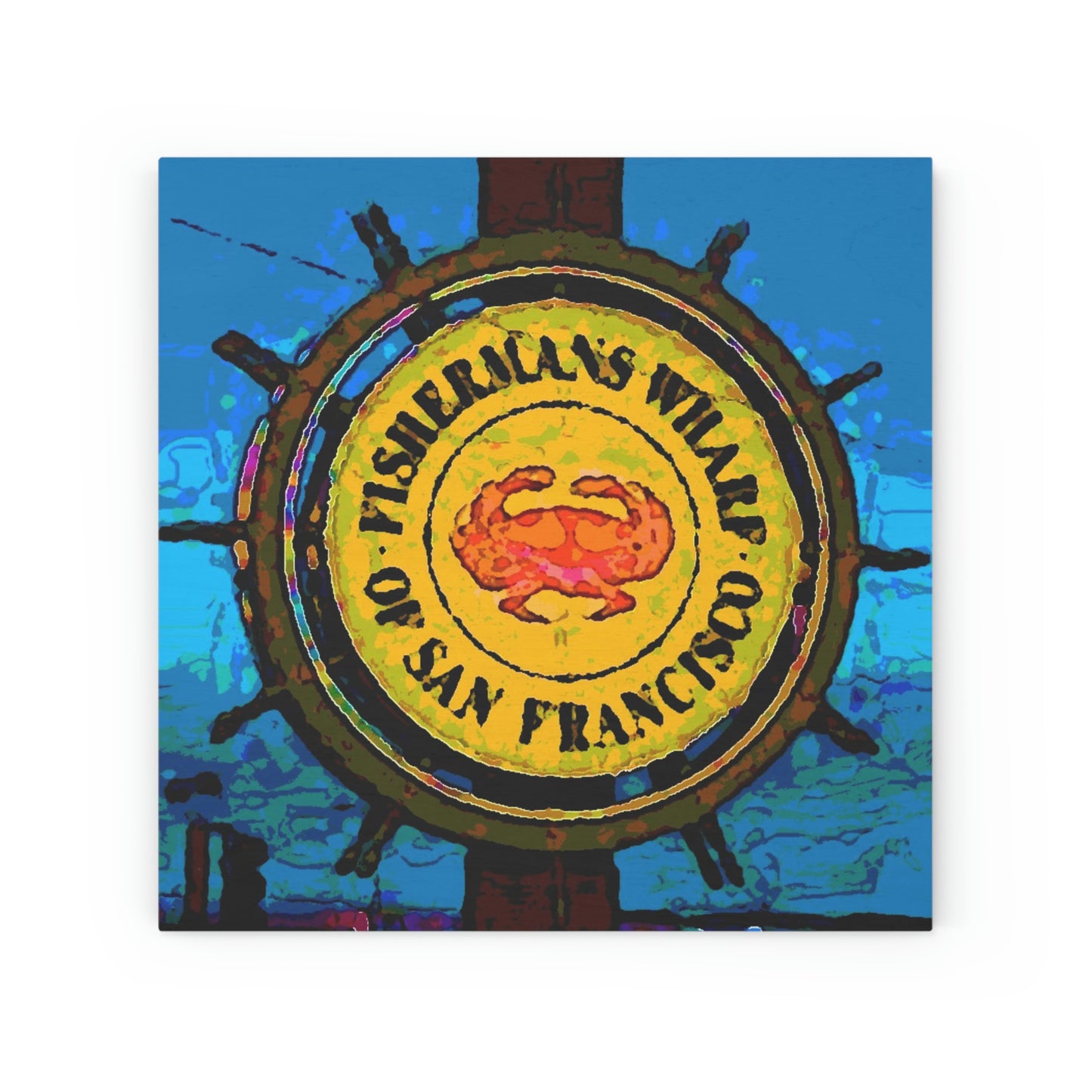 Wood Canvas ...  "No.9 Fishermen's Grotto - Fishermen's Wharf, SF, California" ... Family Archives: 1970's ... Original Works ...