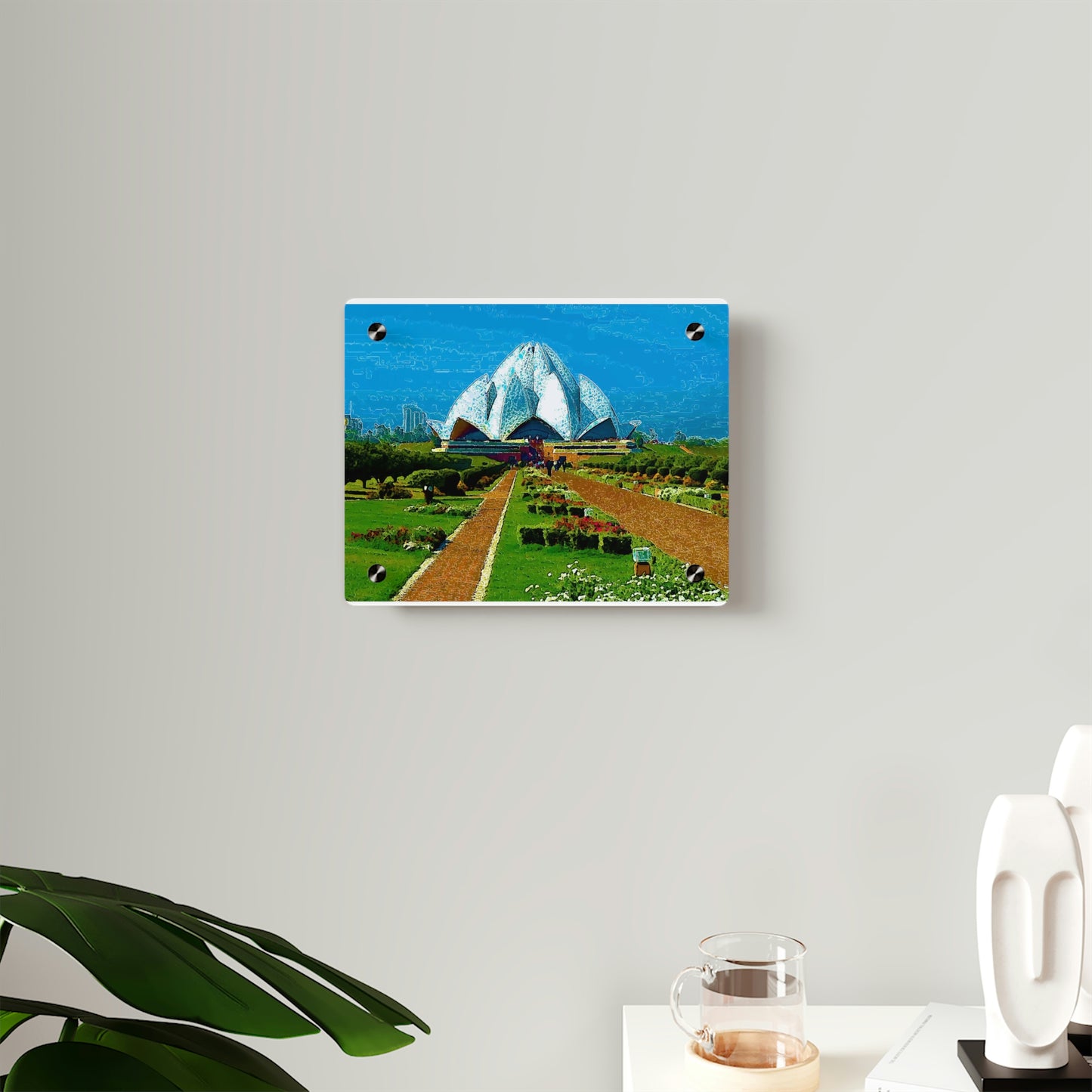 Acrylic Wall Art Panels ... 'Bahai'i House-Of-Worship' ... "Lotus Temple: Delhi, India, 2008" ... Original Works ...