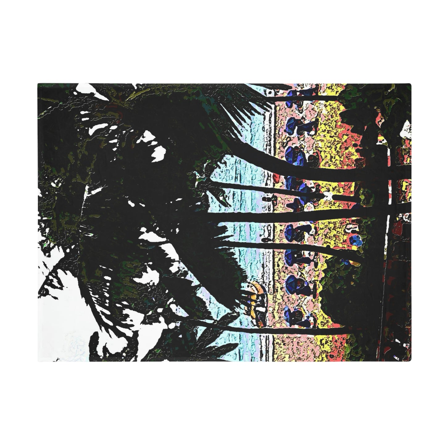 Plush Fleece Blanket ... "A Beautiful Beach Amongst The Palms" ... The Outrigger Waikiki, Honolulu, Oahu ... Original Works ...