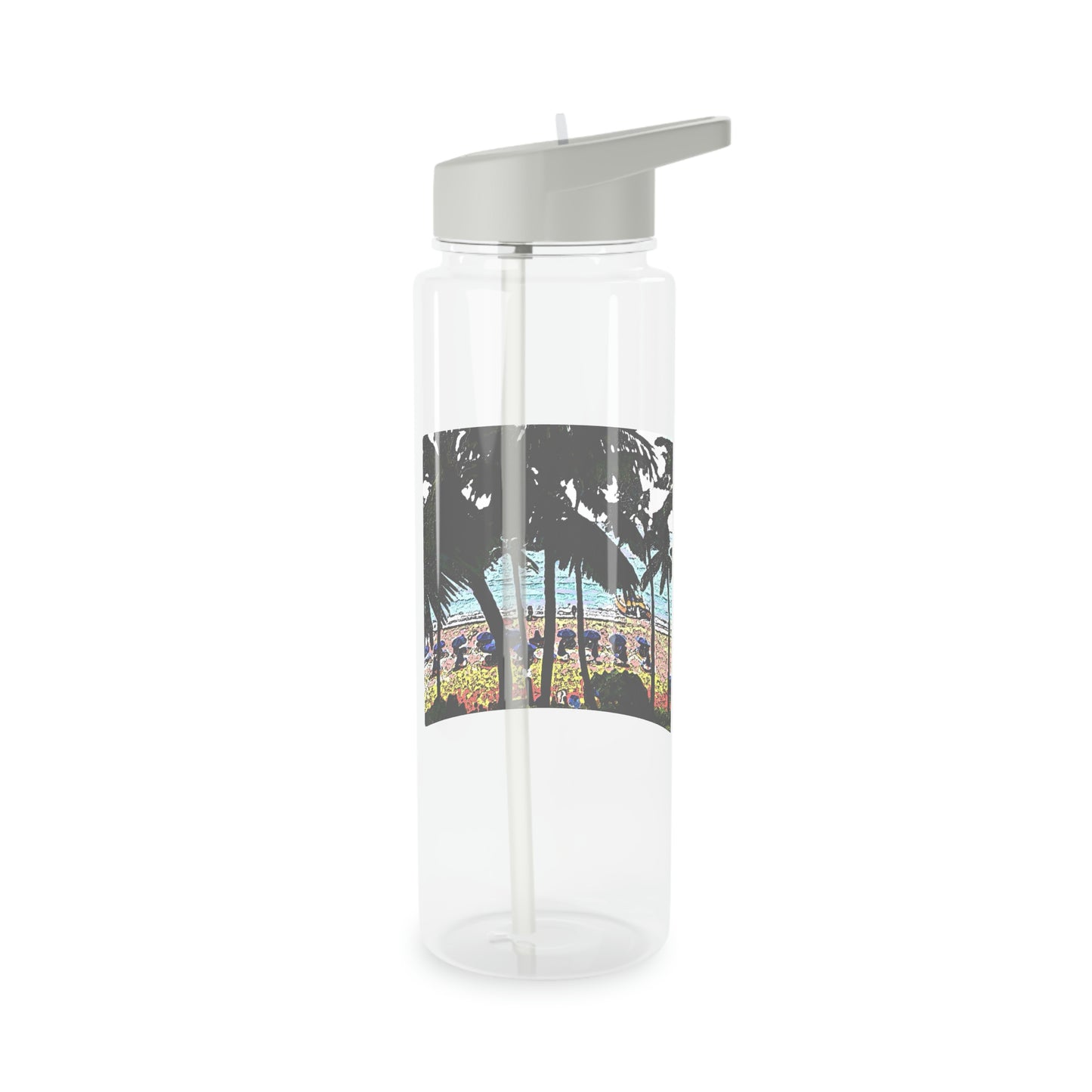 Tritan Water Bottle ... "A Beautiful Beach Amongst The Palms" ... The Outrigger Waikiki, Honolulu, Oahu ... Original Works ...