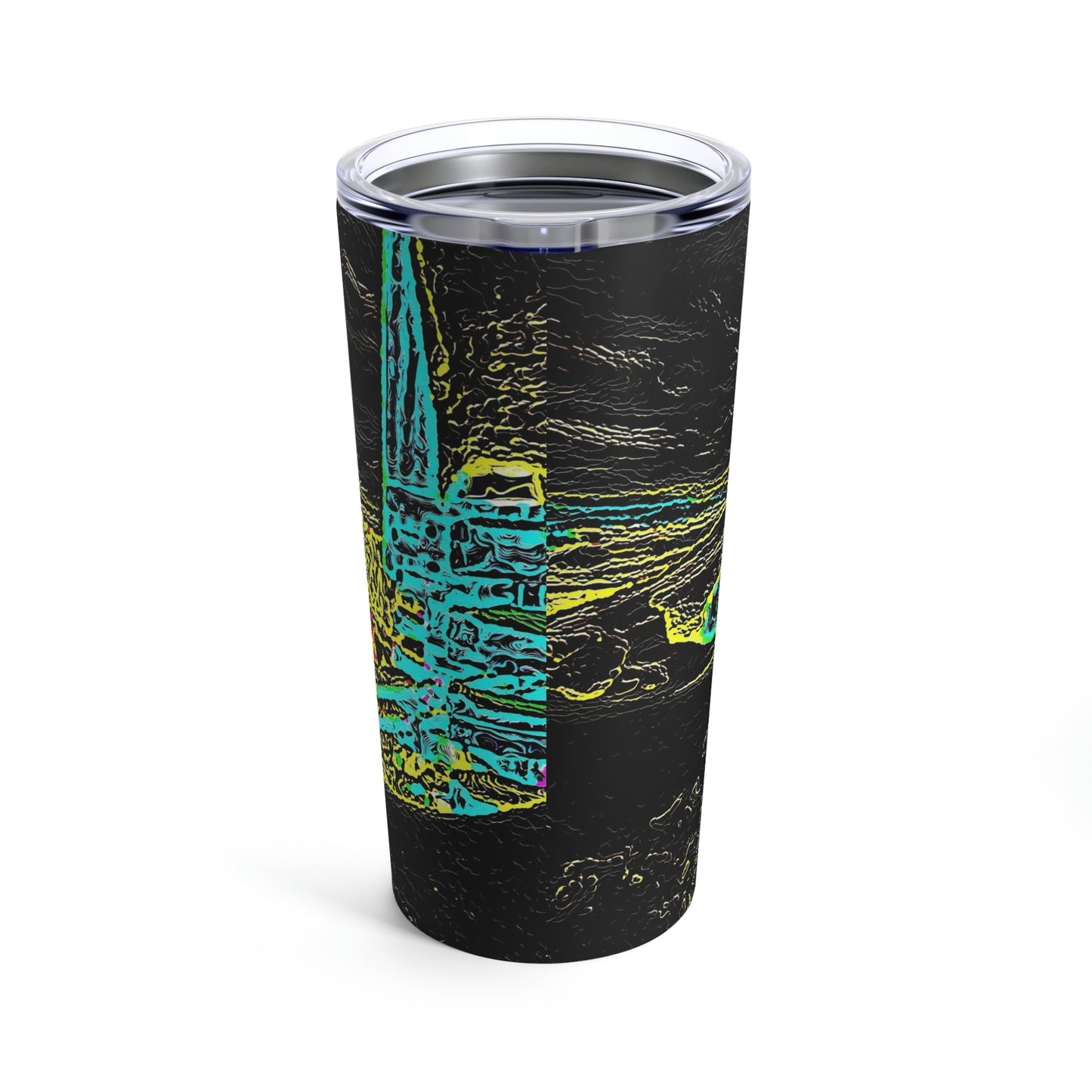 Tumbler 20oz ... "Snow Vehicle In Snow Storm At-Rest" ... Circa 12Mar23 ... Central Idaho ... 18-Hours Rendering Time: Original Works ...
