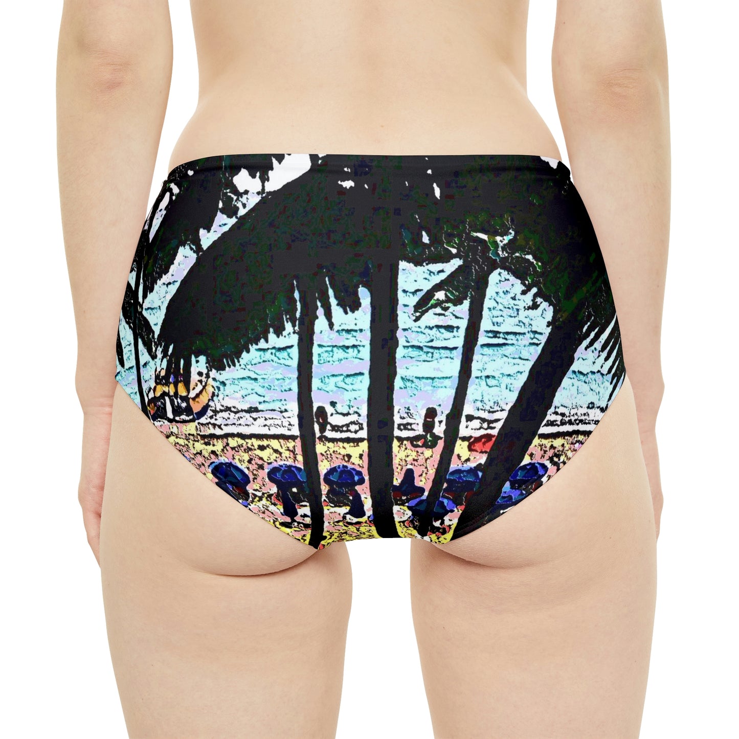 High-Waist Hipster Bikini Bottom ...  "A Beautiful Beach Amongst The Palms" ... The Outrigger Waikiki, Honolulu, Oahu ... Original Works ...