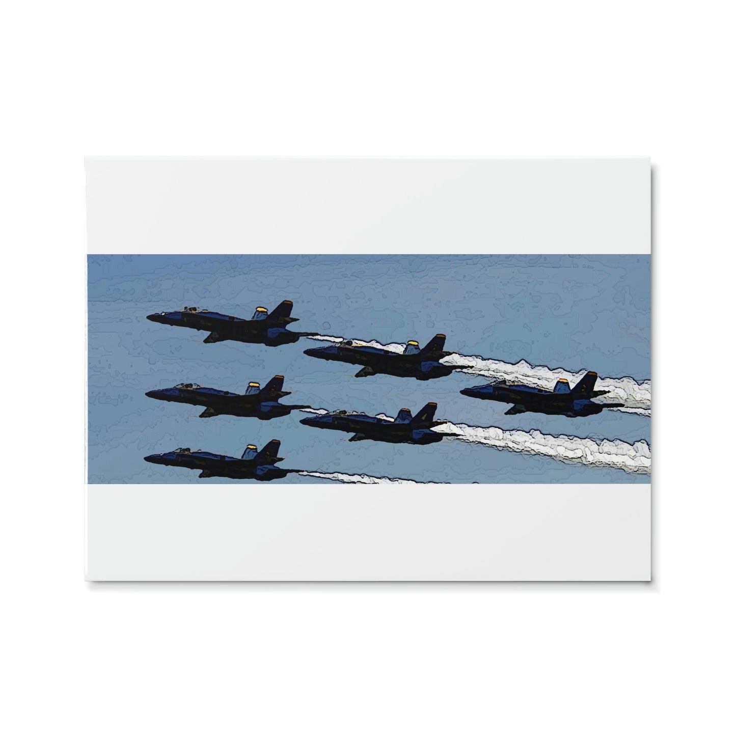 Ceramic Photo Tile ... Seattle Seafair ..."Blue Angels Run Over Lake Washington" ... Circa Mid 1980's ... Dr FJ Holt ... Original Works ...