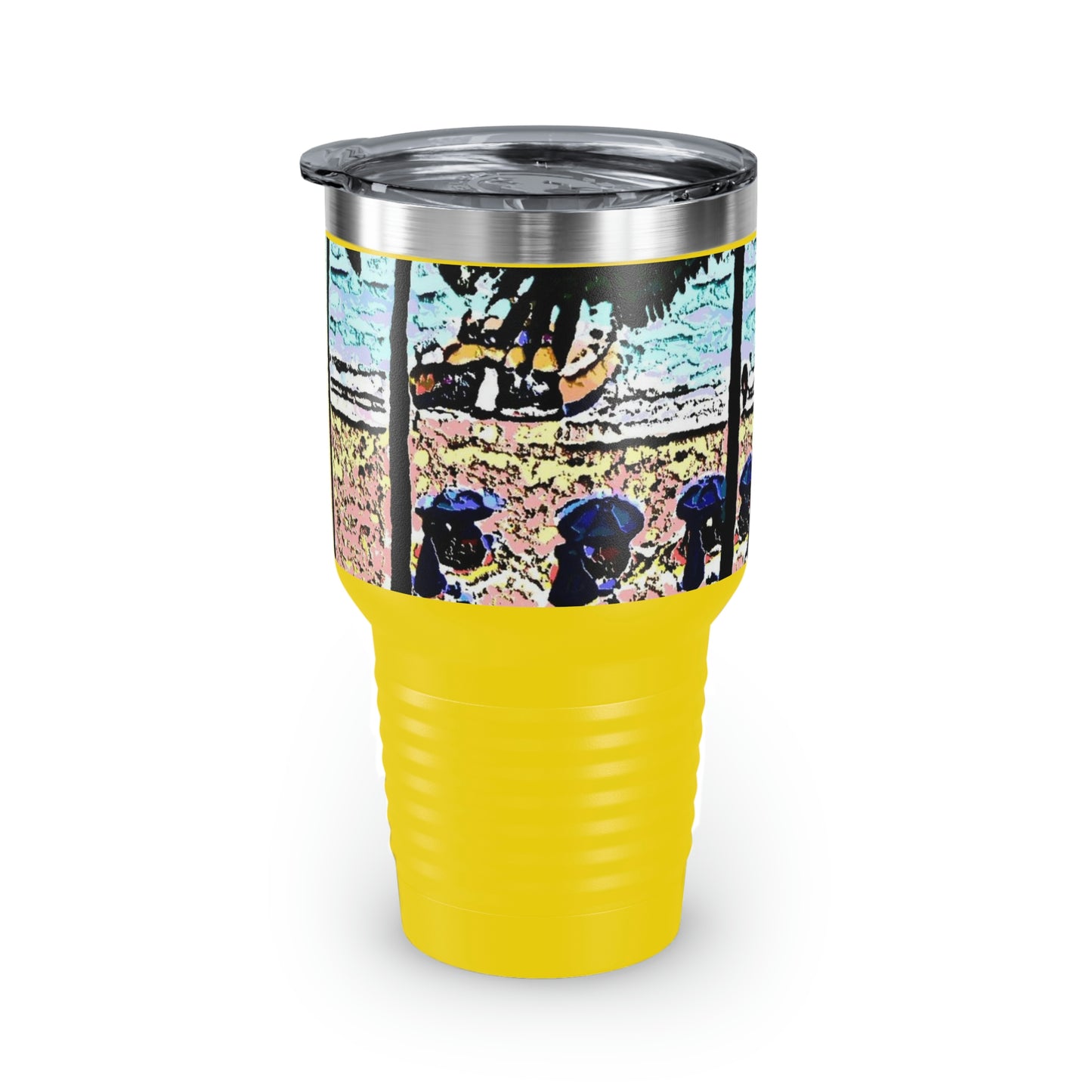 Ringneck Tumbler, 30oz ... "A Beautiful Beach Amongst The Palms" ... The Outrigger Waikiki, Honolulu, Oahu ... Original Works ...