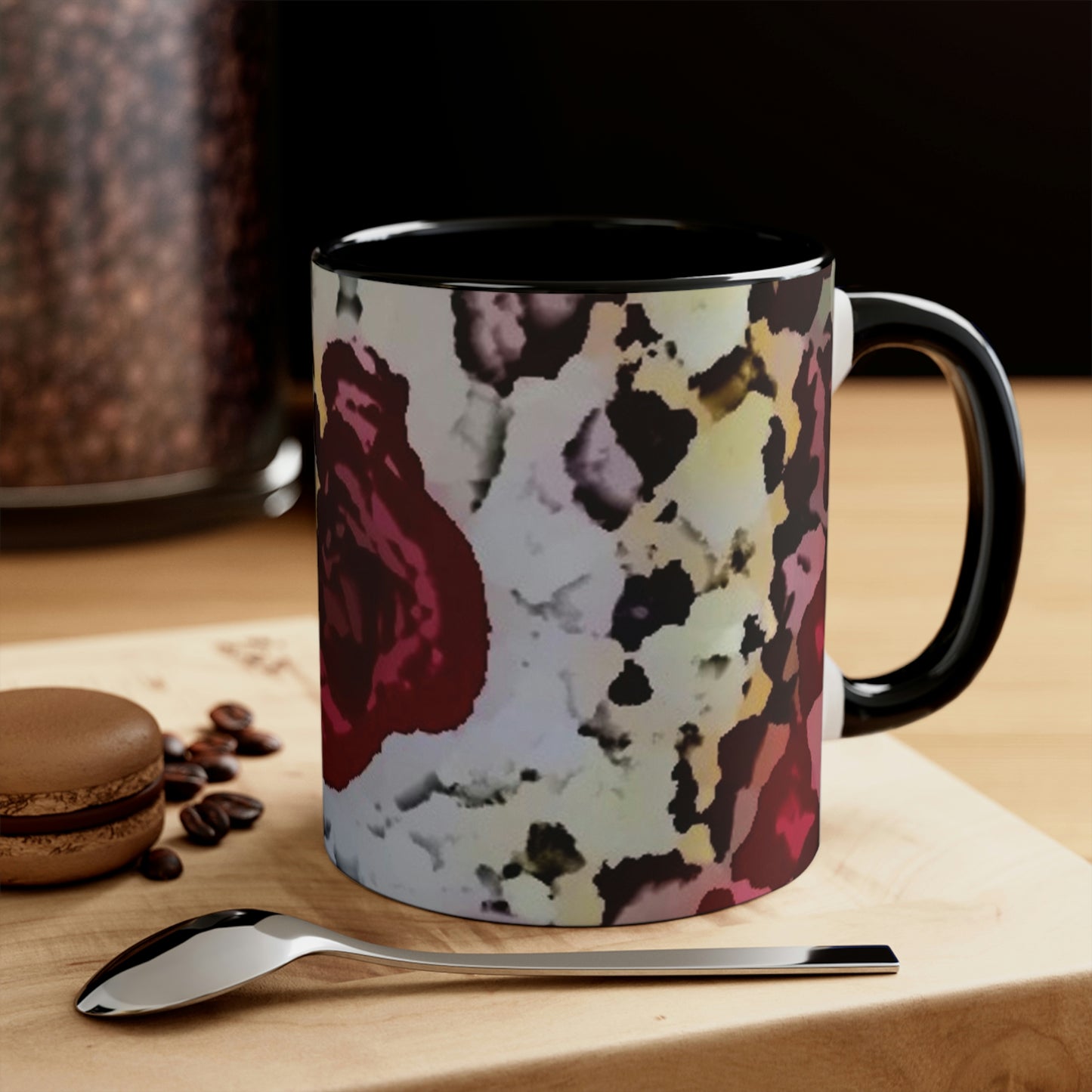 Accent Coffee Mug, 11oz ... "A Friendly Flower" ... Pointsettia 'Pointing' ... Original Works ... (Supplied Photograph) ...