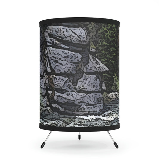 Tripod Lamp with High-Res Printed Shade, US\CA plug ... "I Am Innocent" ... Tricky-Dick Immortalized ... Nixon Rock: Along The River ... Central Idaho, Summer 2020 ... Original Works ...