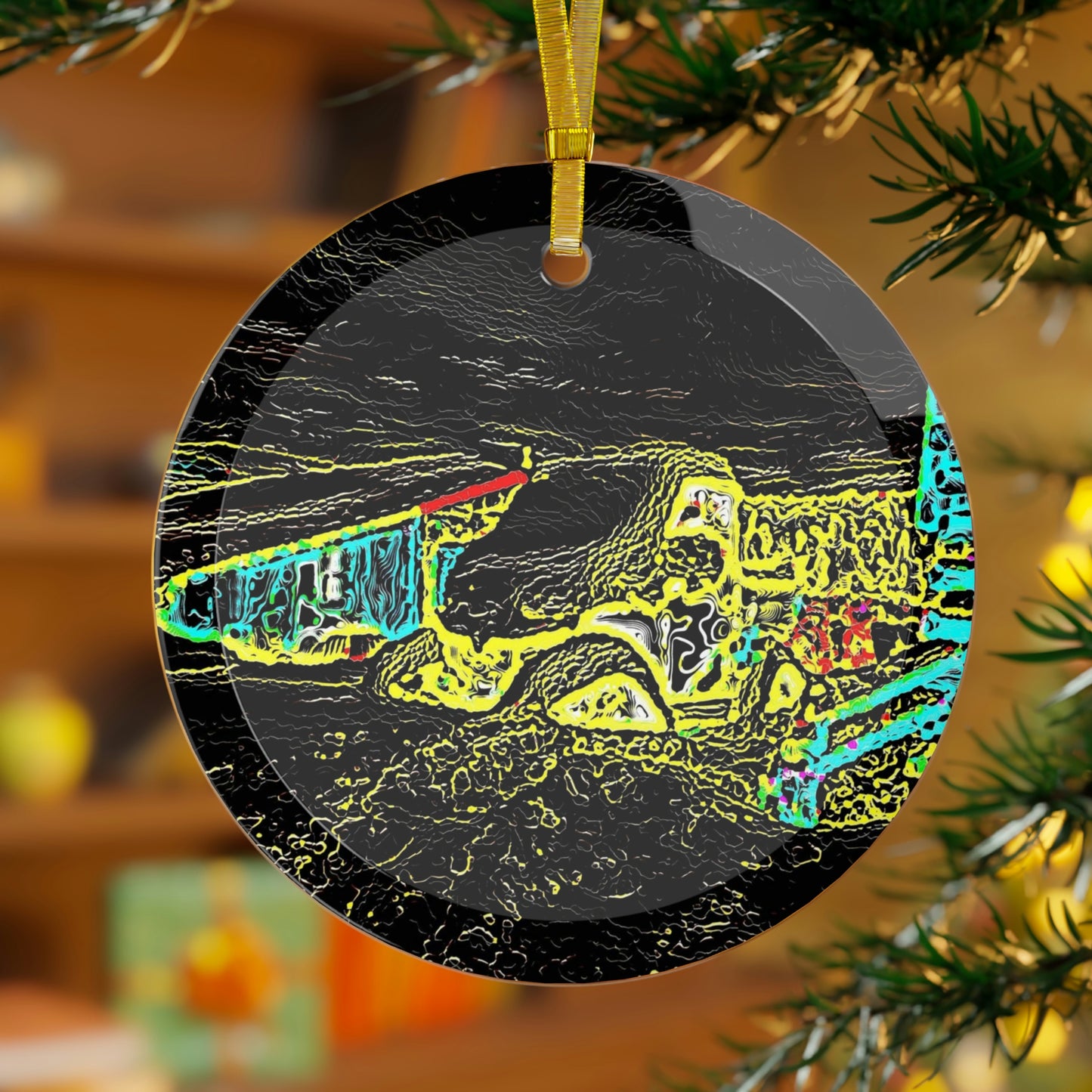 Glass Ornament ... "Snow Vehicle In Snow Storm At-Rest" ... Circa 12Mar23 ... Central Idaho ... 18-Hours Rendering Time: Original Works ...