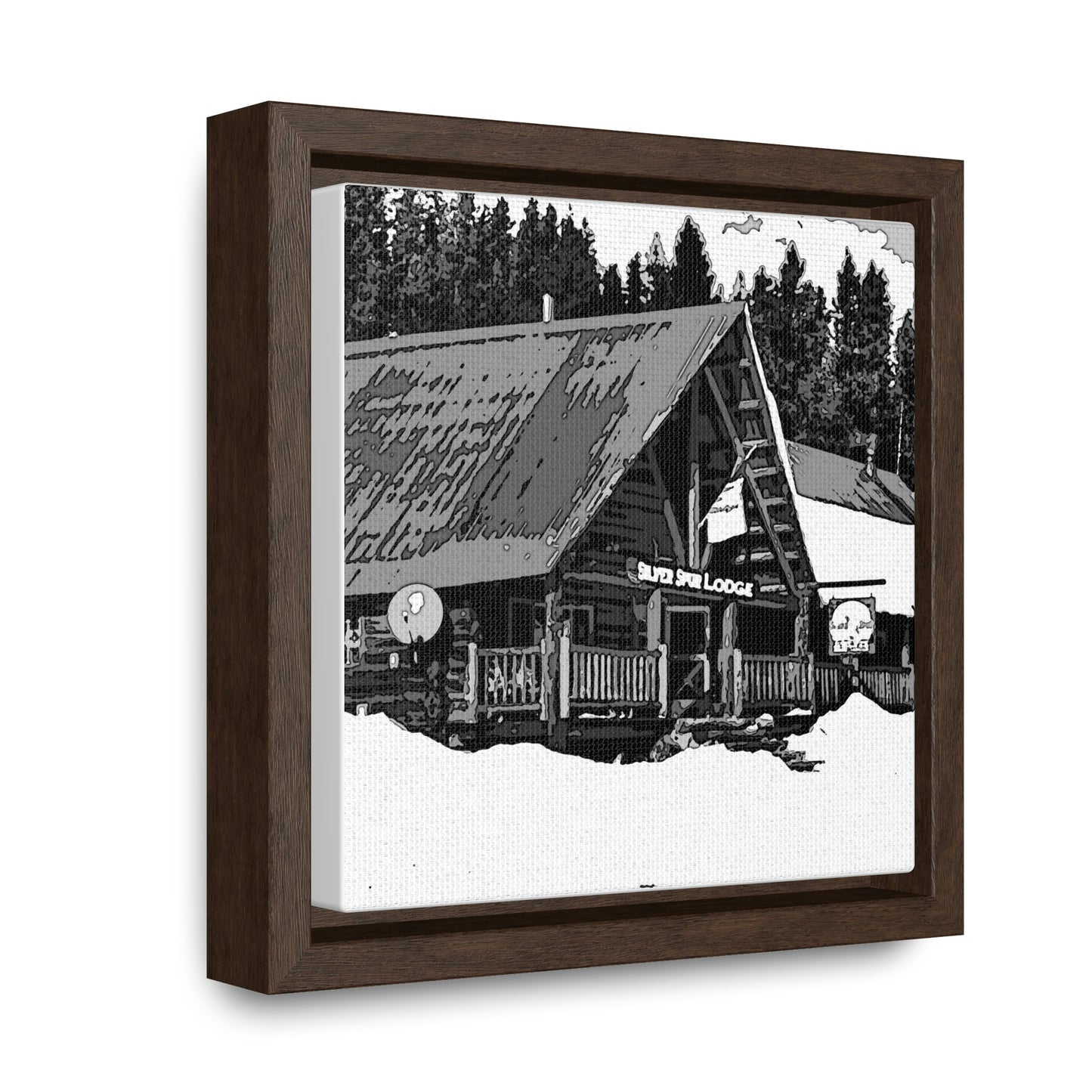 Gallery Canvas Wraps, Square Frame ... A Beautiful Lodge & Back-Country Outfitter In A Mountain Town ... 'Dixie, Idaho, November 2022' ... Original Works ...